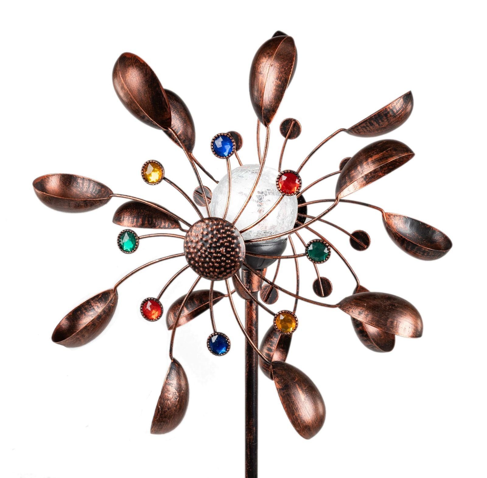 Kremers Schatzkiste Gartenfigur »Buntes Windrad und Solarlampe für den