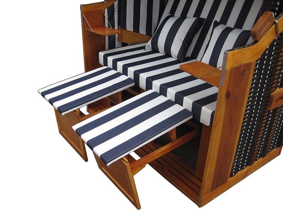 Vaiko Strandkorb Binz, BxTxH: 120x80x160 cm, Volllieger, Ostsee, (inkl. Hülle), 2-Sitzer