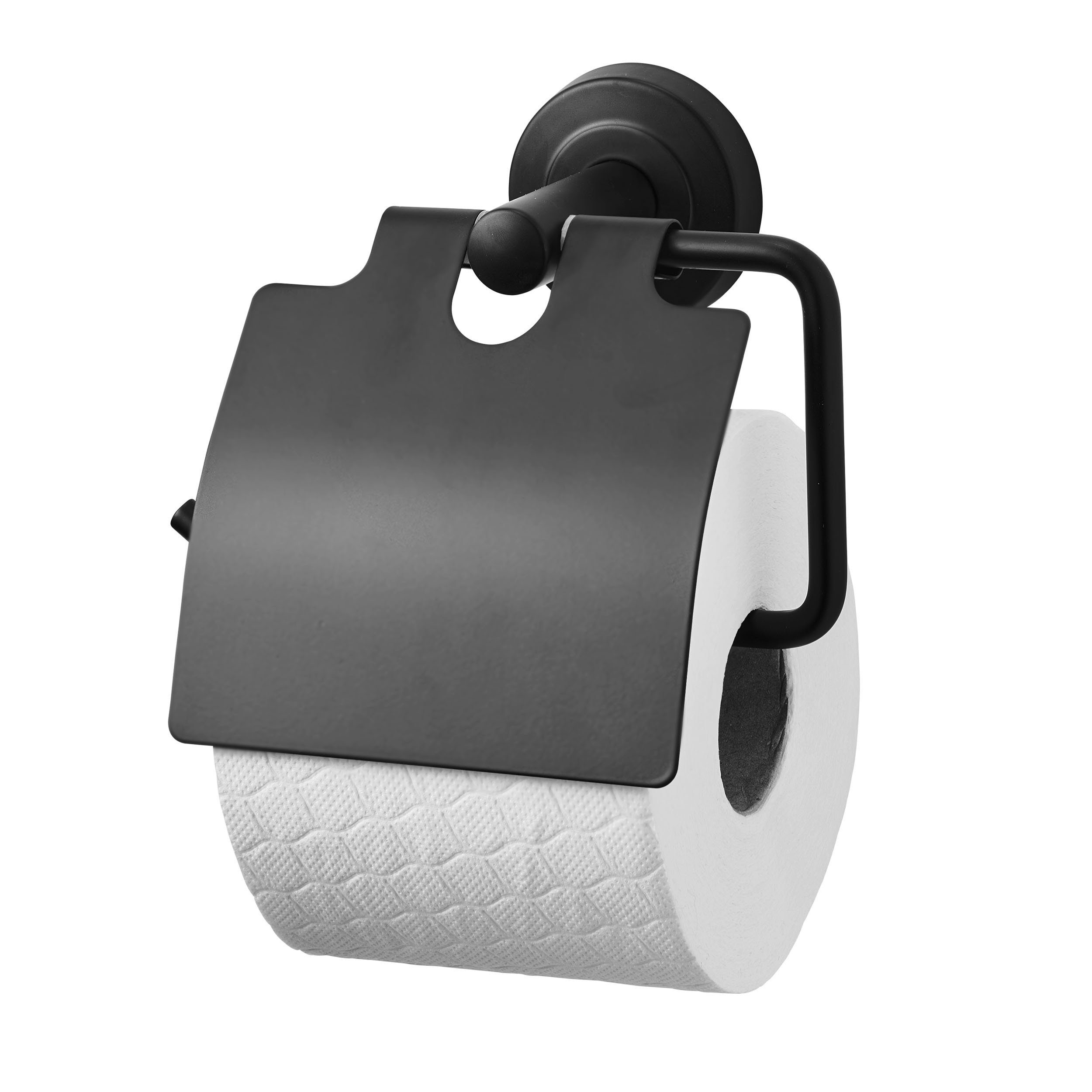 (1-St) Toilettenpapierhalter Schwarz Toilettenpapierhalter Amare Bath