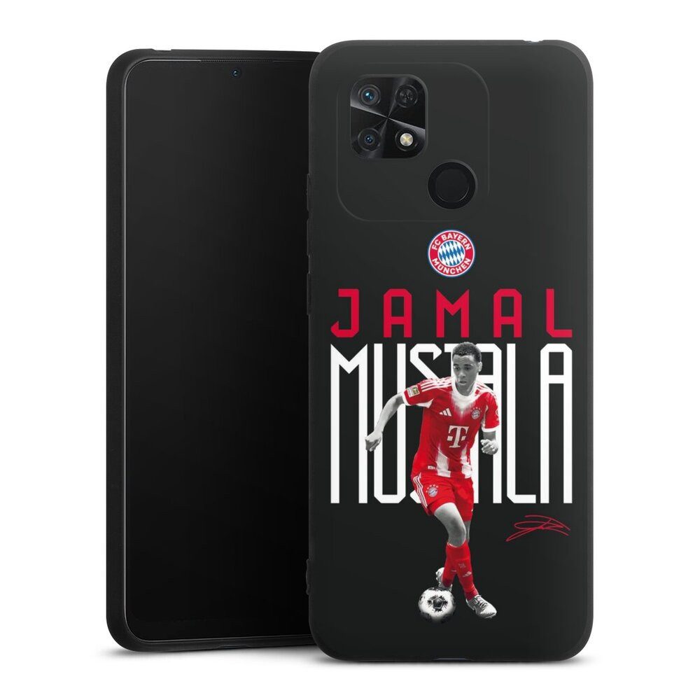 DeinDesign Handyhülle FC Bayern München Jamal Musiala Offizielles Lizenzprodukt, Xiaomi Redmi 10C Silikon Hülle Premium Case Handy Schutzhülle
