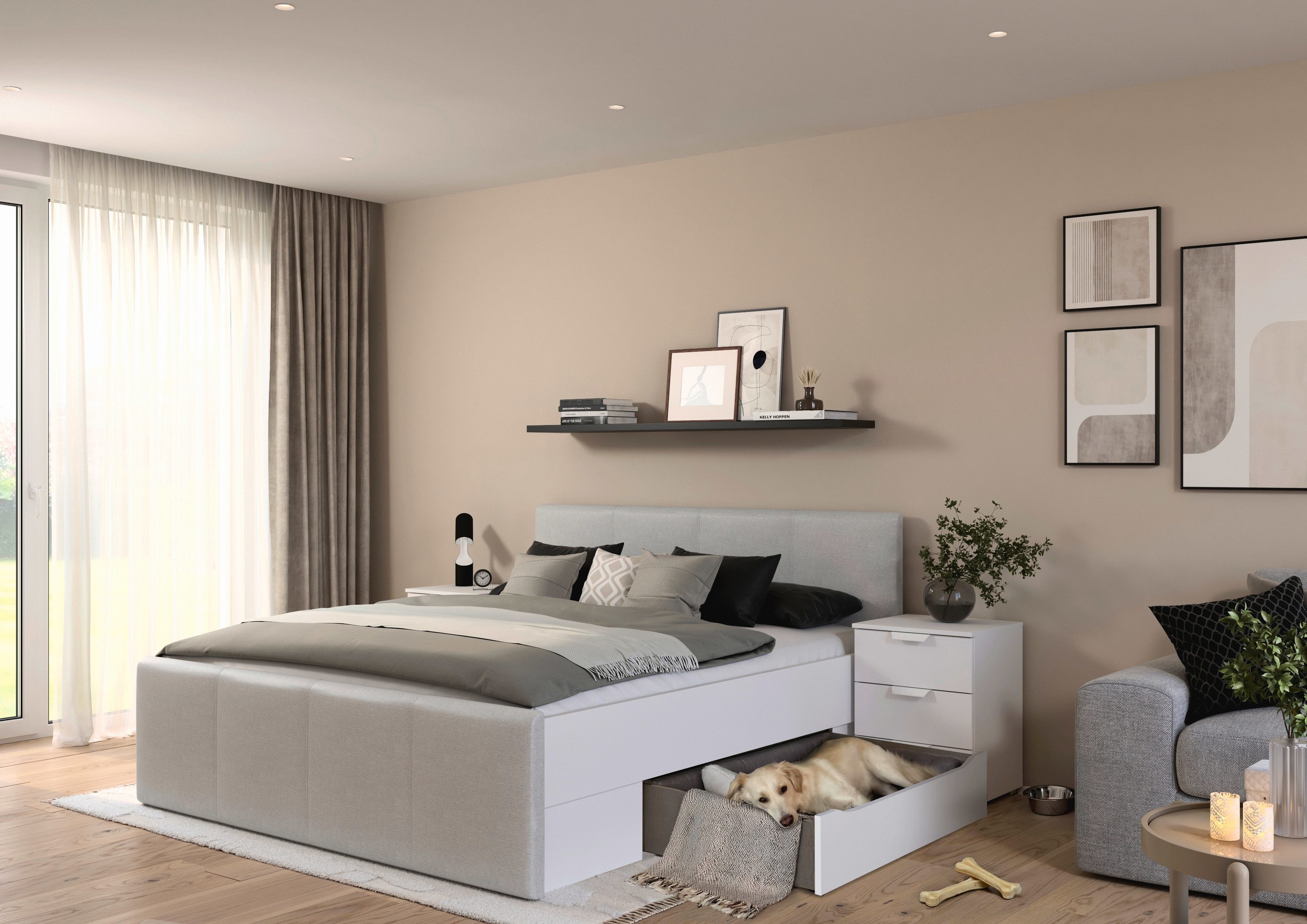 OTTO home Bett Doppelbett Polsterbett Stauraumbett AGORDO (180x200 cm, Kopf günstig online kaufen