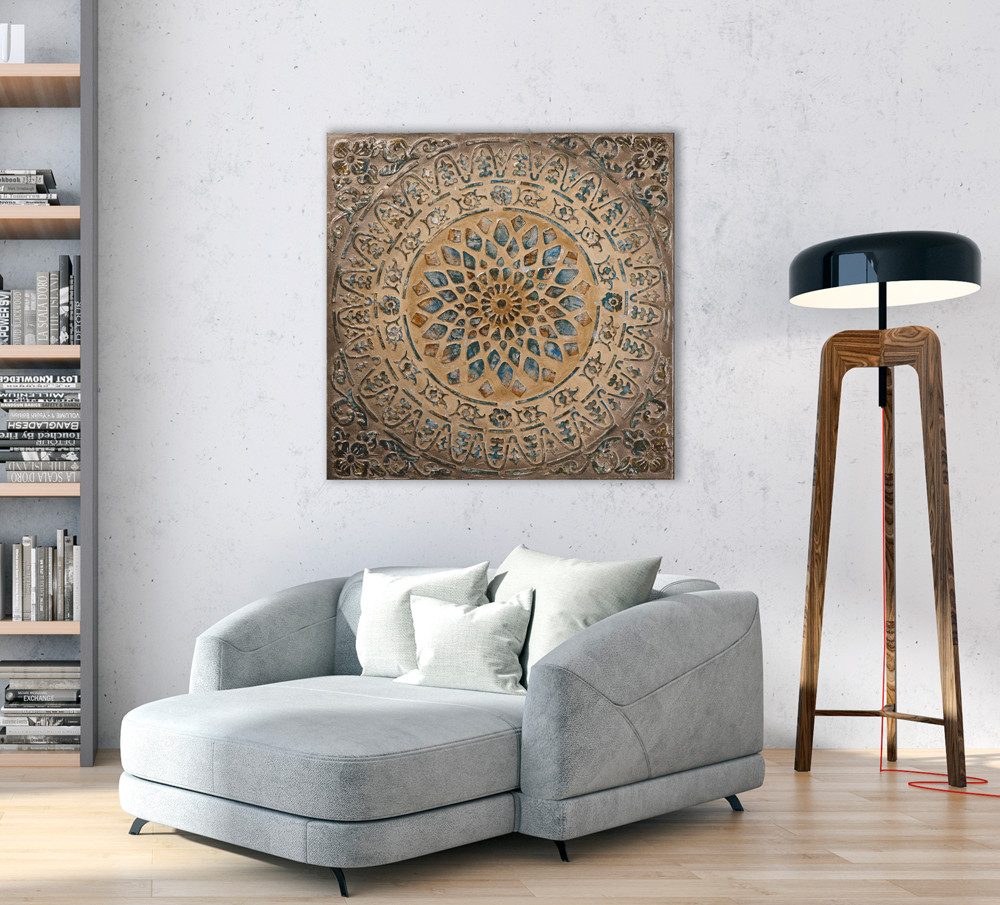 ArtUniverse Gemälde Mandala oriental 100 x 100 cm, Abstrakt