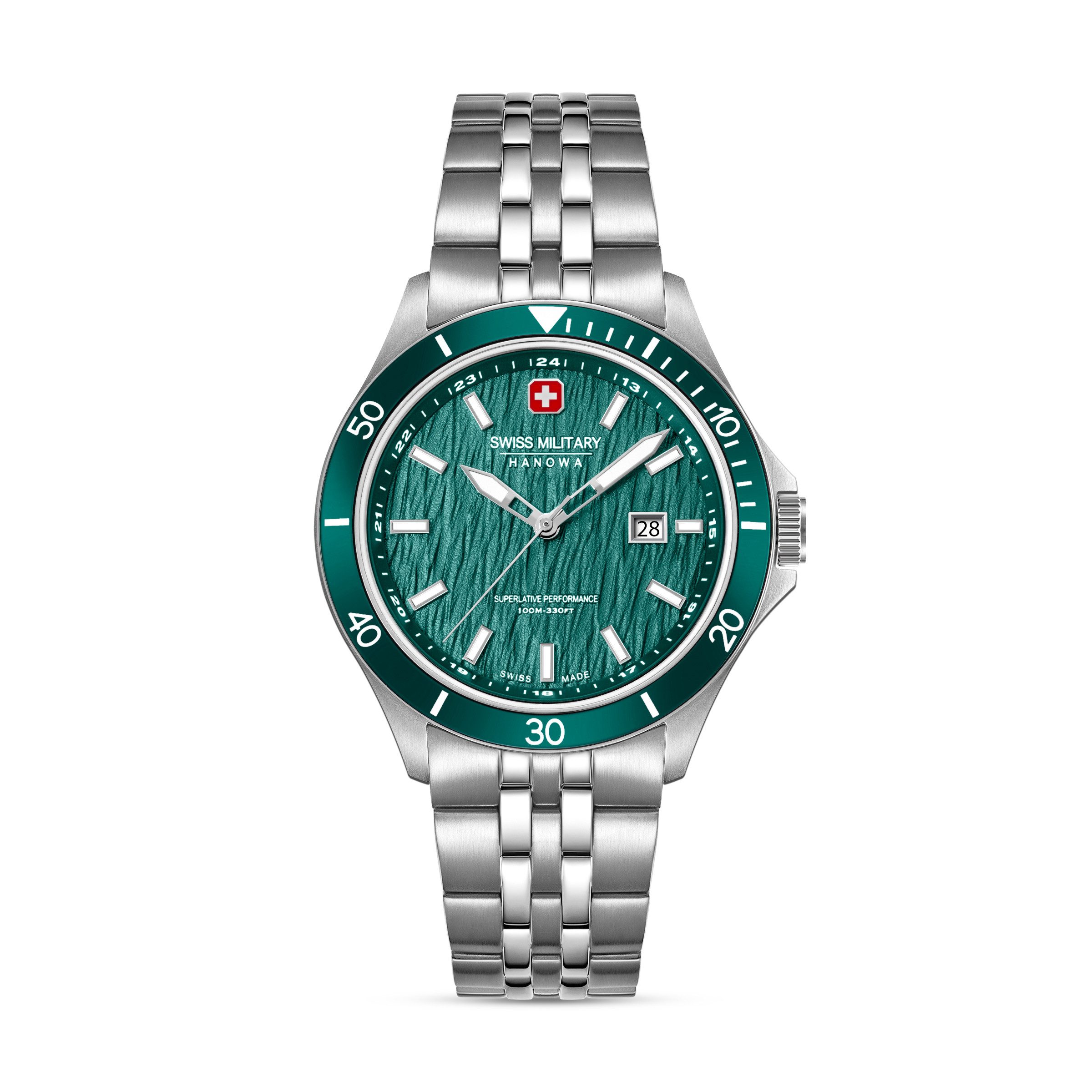 Swiss Military Hanowa Quarzuhr Flagship Elements SMWGH0006704, Armbanduhr, Herrenuhr, Swiss Made, Edelstahlarmband, analog, Tag