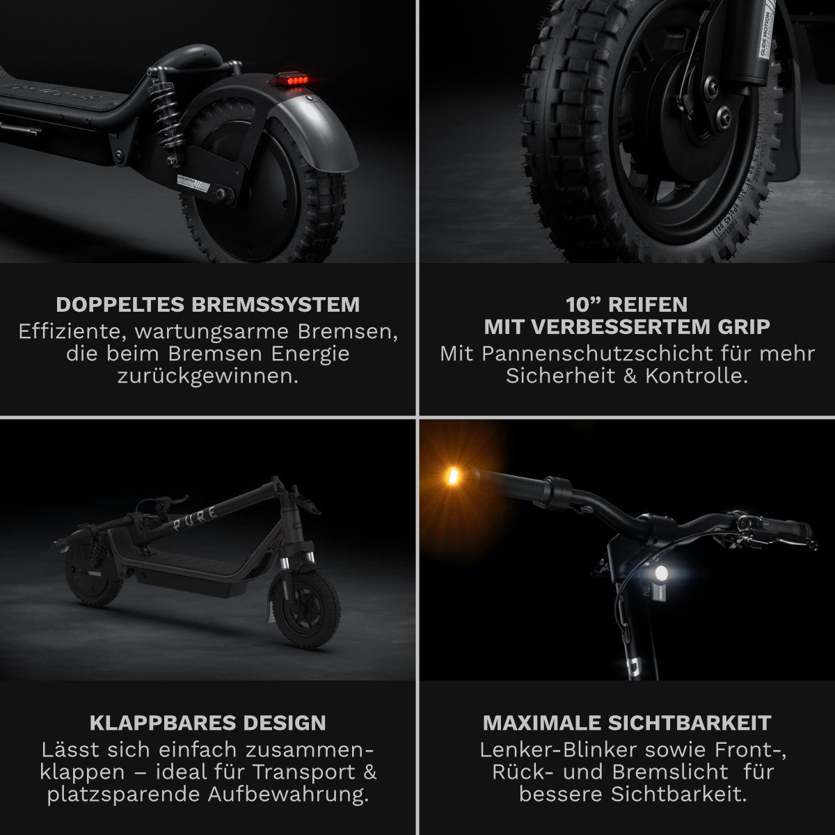 Pureelectric E-Scooter PURE AIR⁶ SUSPENSION E-Scooter mit Doppelfederung, Bis zu 45 km Reichweite. Mit Straßenzulassung. Doppelte Federung. – Bild 5 von 5