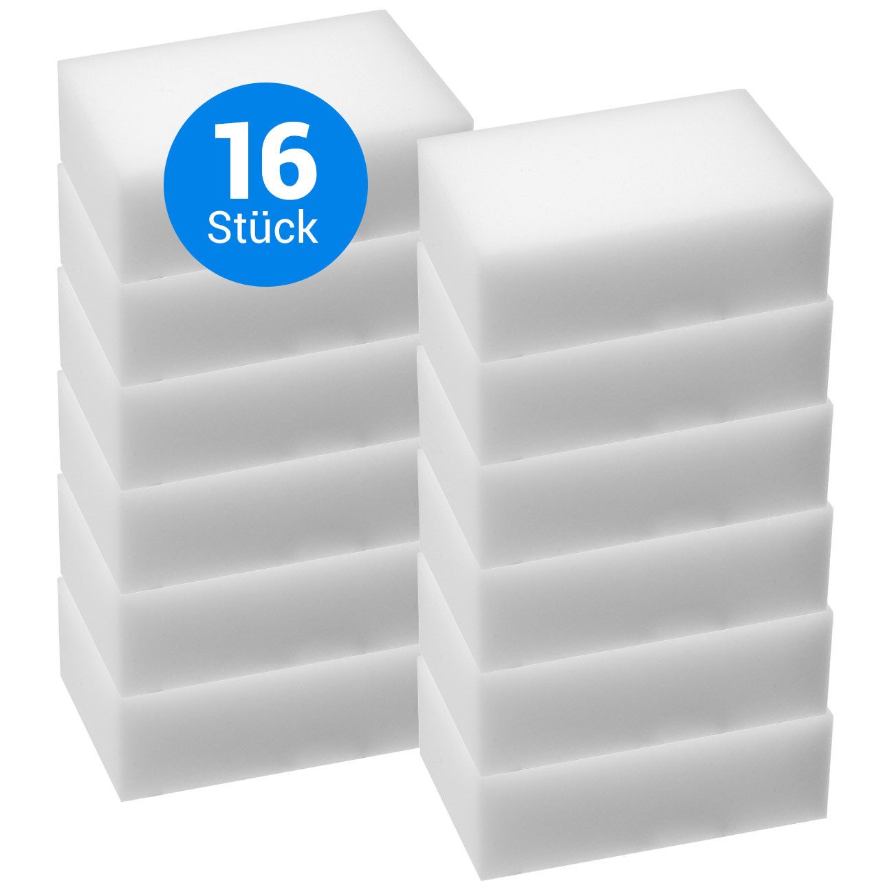 Casativo Melamin-Schaum-Schwamm - Mühelose Fleckenentfernung ohne Chemie Schmutzradierer (Für Küche, Bad, Möbel, Büro & Auto - 9x6x3cm)