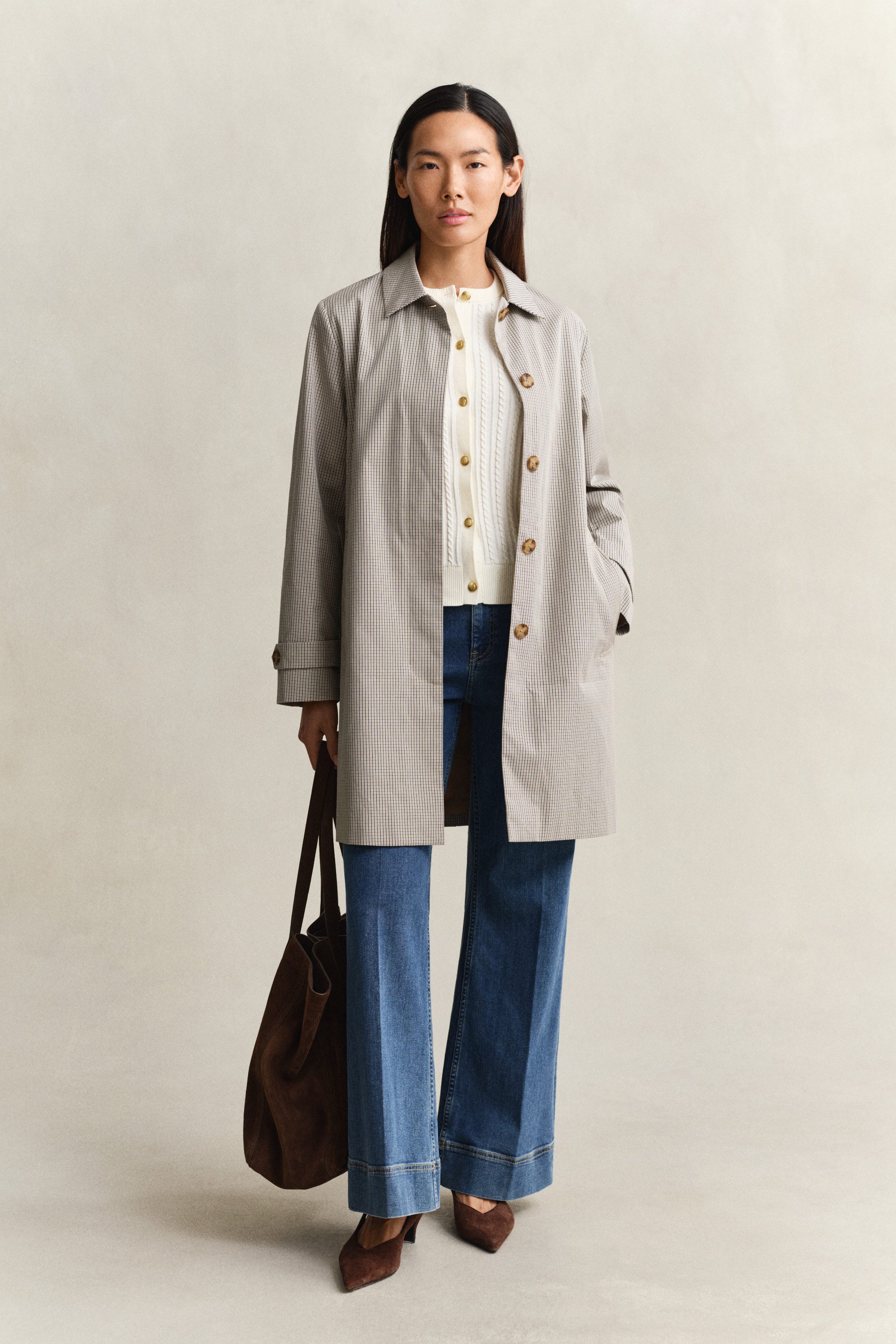 Gant Kurzmantel CHECKED COTTON BLEND CAR Regular fit mit praktischen Taschen