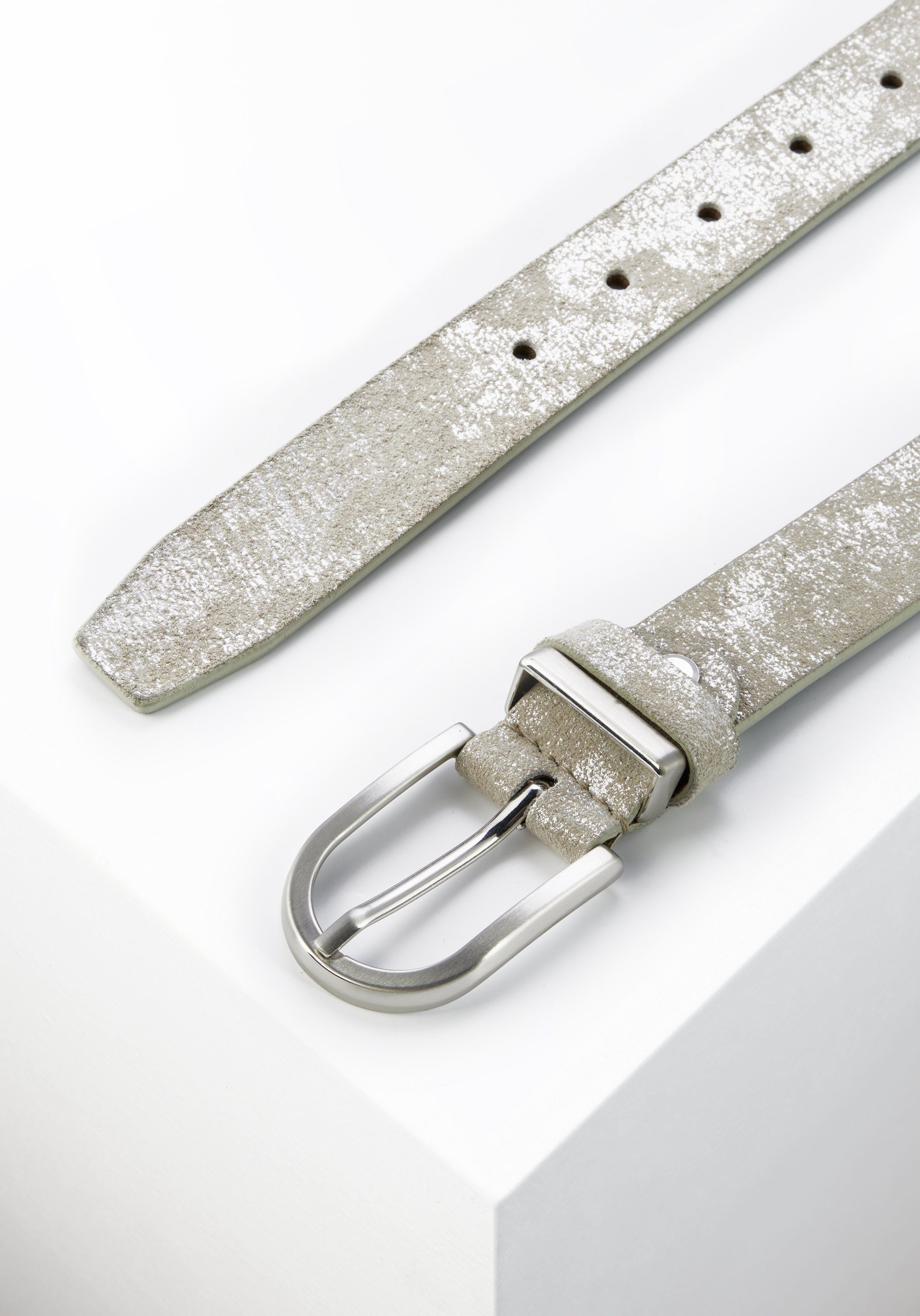 Gürtel Leder Schmaler Paddock's aus echtem Silver Ledergürtel