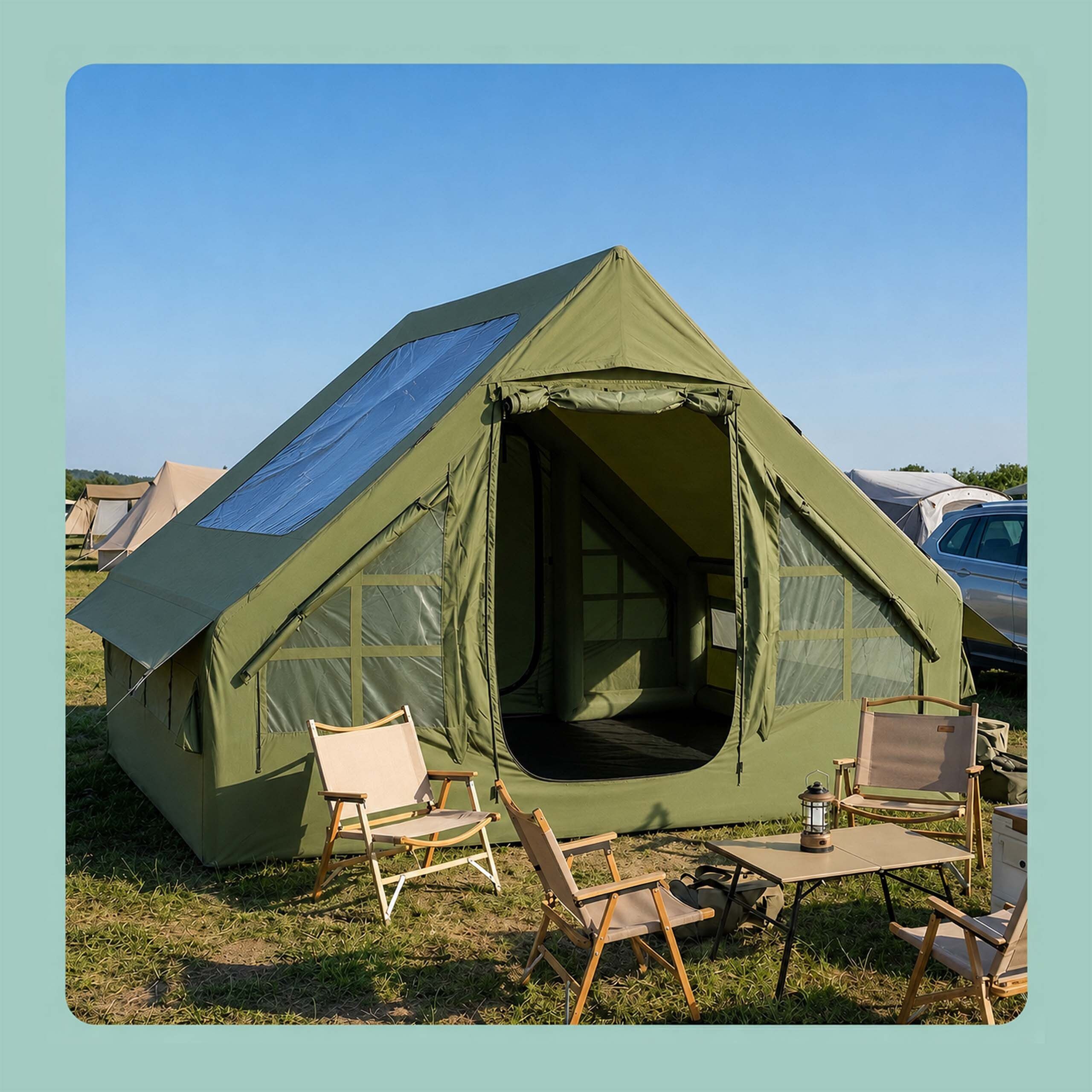 relaxdays aufblasbares Zelt Aufblasbares Campingzelt 5-6 Personen