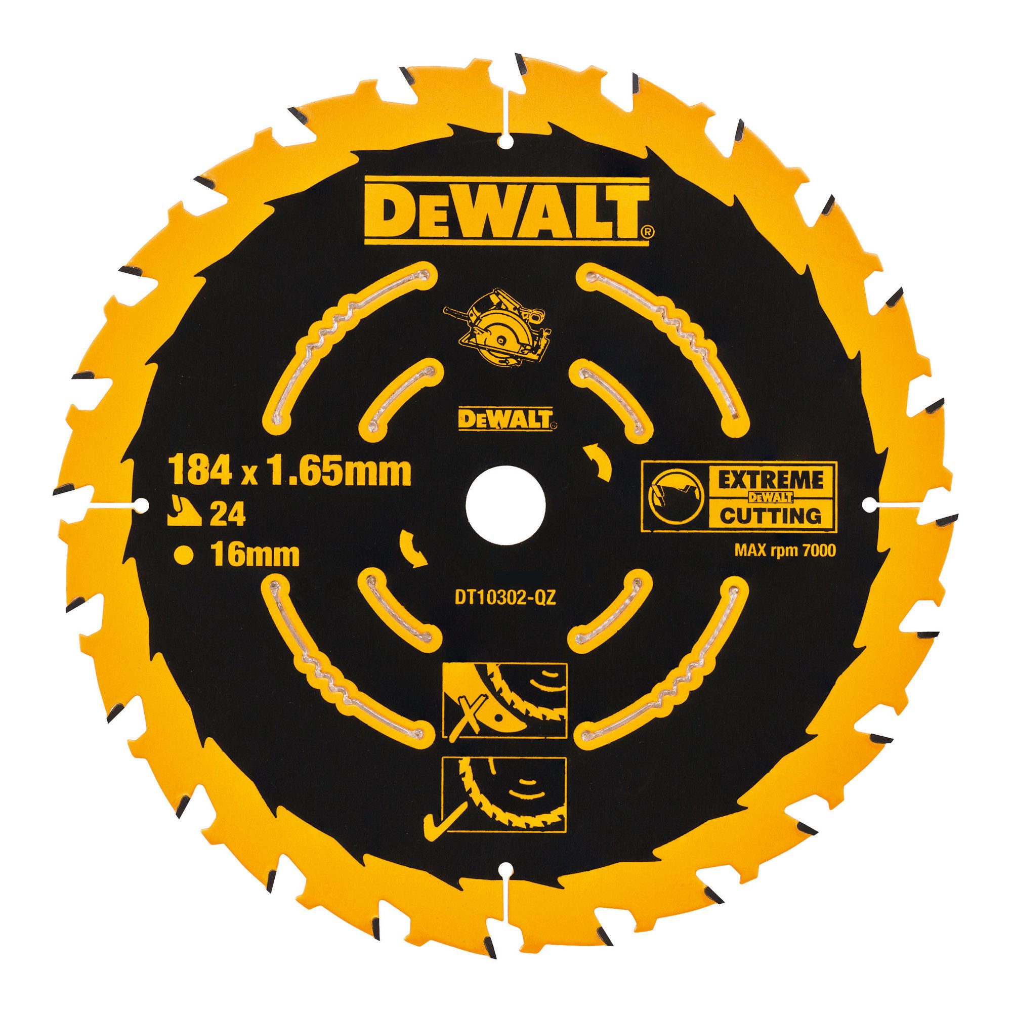 DeWalt Kreissägeblatt DEWALT Kreissägeblatt Handkreissäge 184/16 mm 24WZ DT10302-QZ