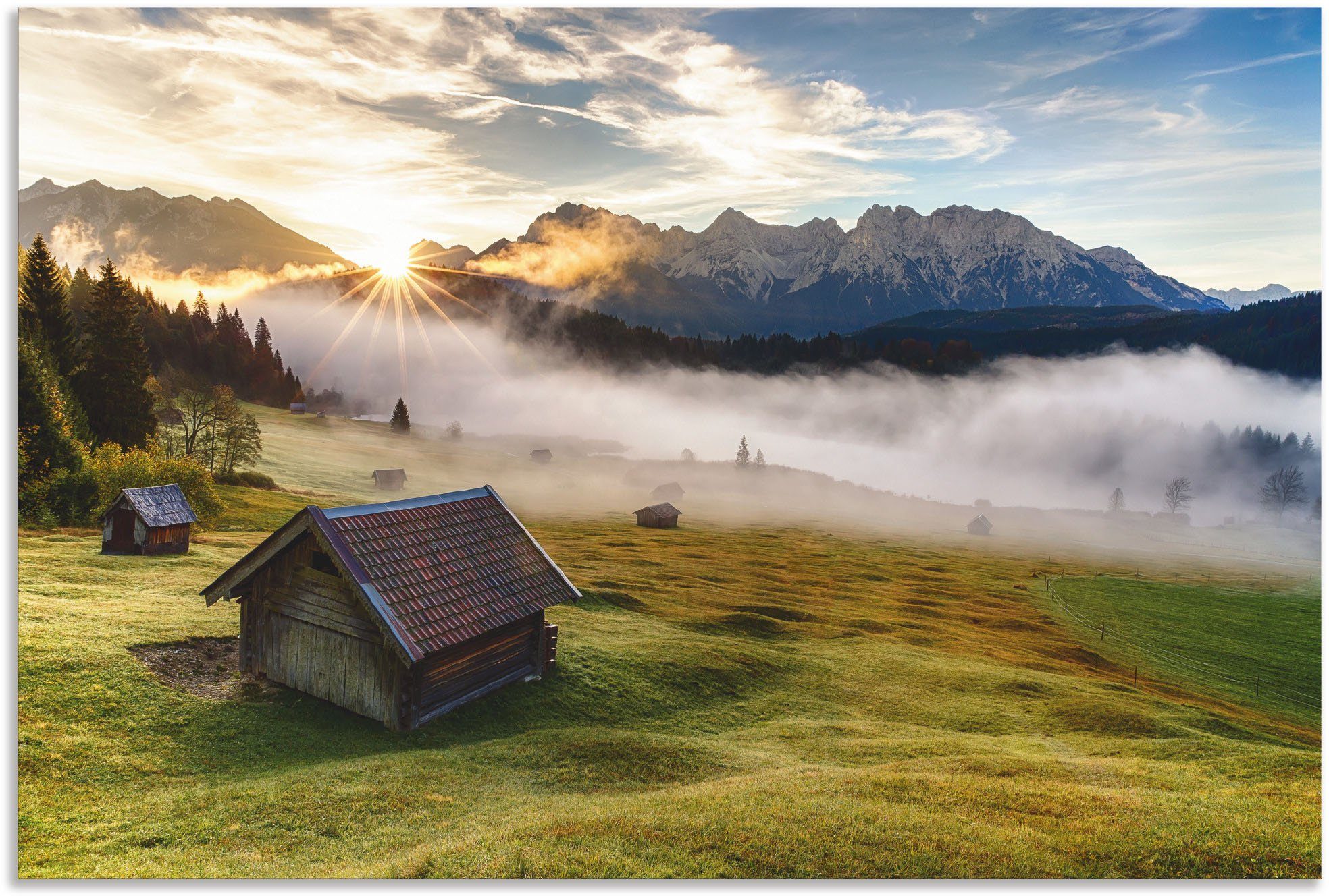 Artland Wandbild Herbst in Bayern, Berge & Alpenbilder (1 St), als Alubild, Leinwandbild, Wandaufkleber oder Poster in versch. Größen naturfarben | Poster