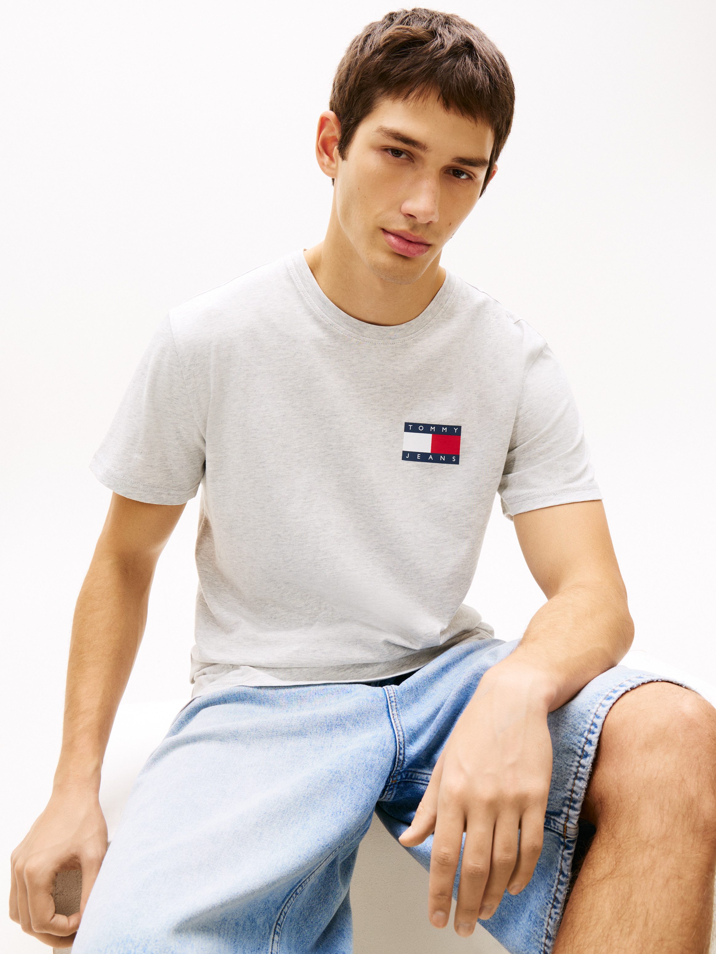 Tommy Jeans T-Shirt TJM SLIM FIT ESSENTIAL FLAG Mit Rundhalsausschnitt günstig online kaufen
