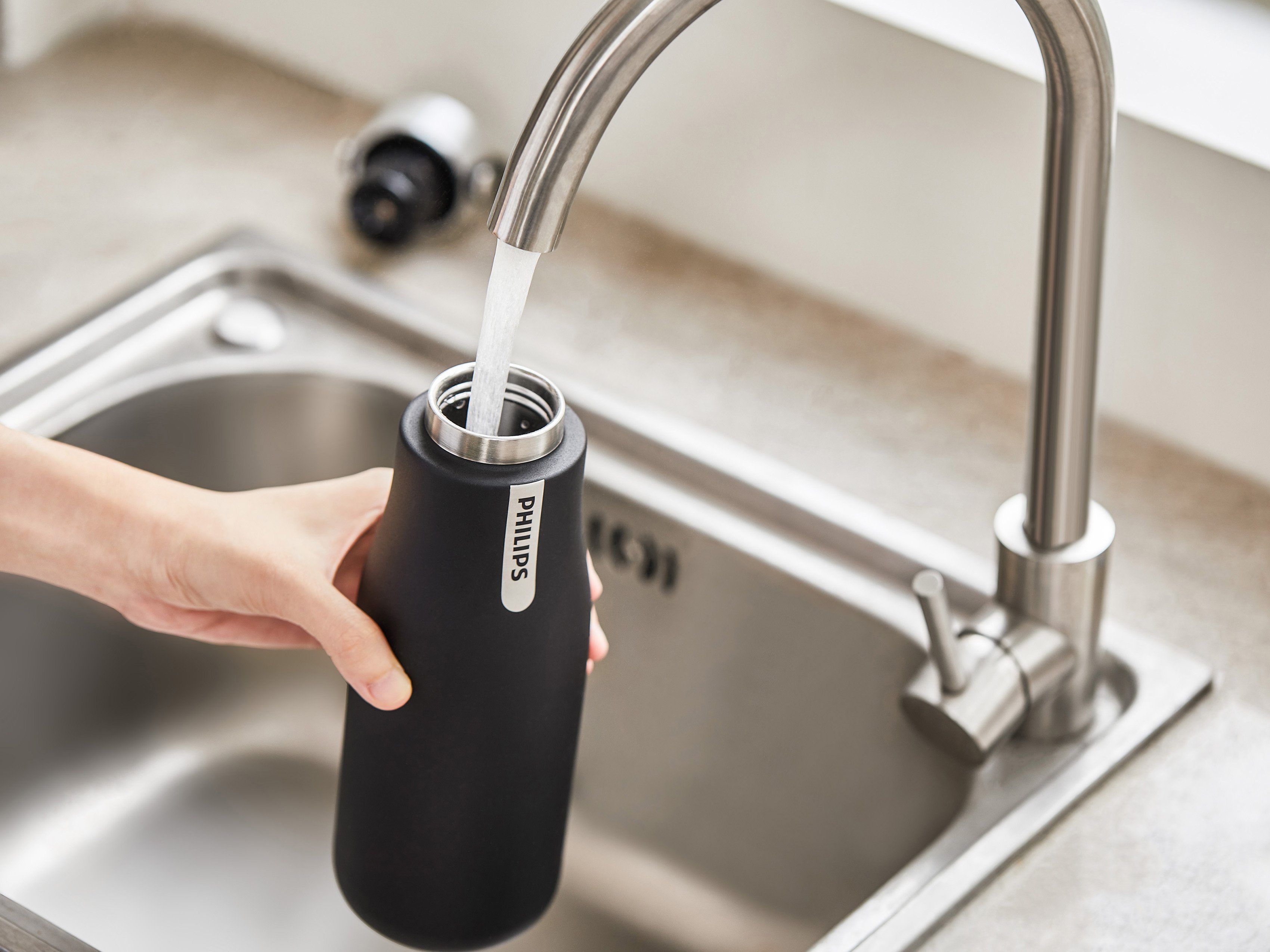 Philips Thermoflasche GoZero Smart, Edelstahl, 590 ml