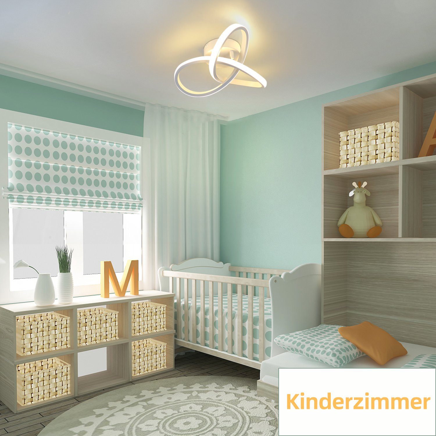 fest Schlafzimmer, 3 Warmweiß Deckenleuchte LED ZMH verflochten LED weiß Blatten modern 3000K, für integriert, Design