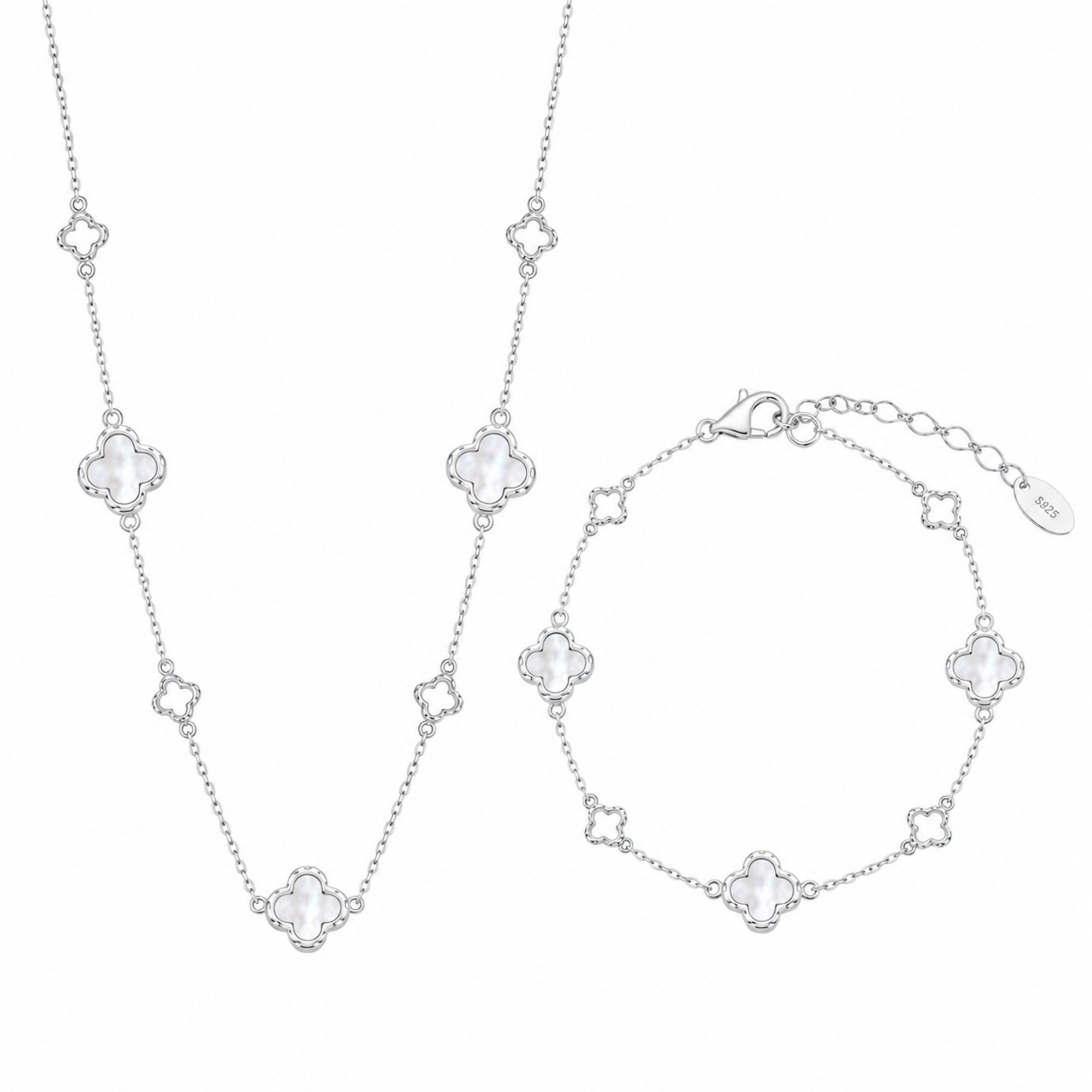 ROUGEMONT Schmuckset Glücksbringer Kleeblatt Damen Schmuckset 925 Sterling Silber, Glücksbringer Schmuckset 925 Sterling Silber