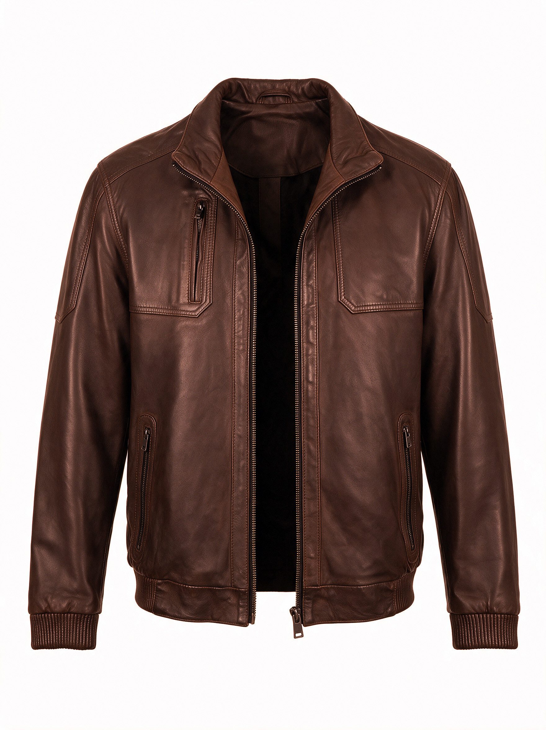 Mouflon Lederjacke Frank Echtes Lammnappaleder mit komfortabler Bauchweite