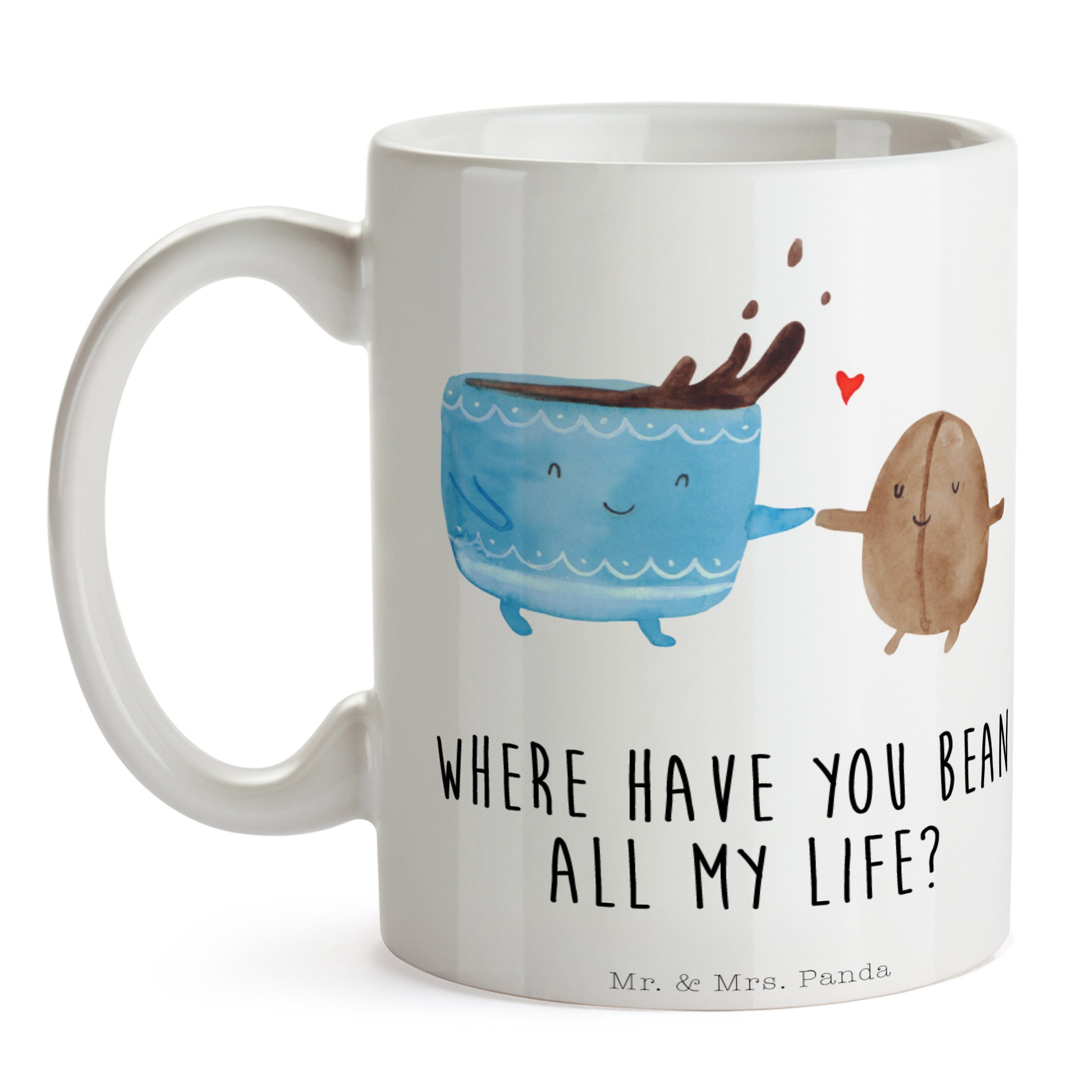 Mr. & Mrs. Motive, Kaffeebech, Tasse - Weiß Kaffee Bohne Tasse Geschenk, Panda - Keramik Kaffeebohne