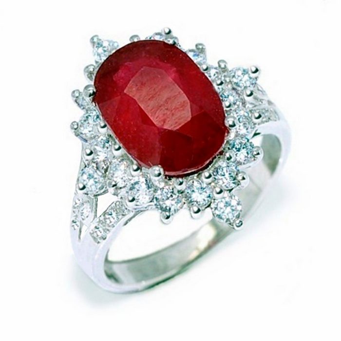 Goldene Hufeisen Silberring Rubin Ring aus 925 Sterlingsilber Damen echte Edelsteine Fingerring Blutrot