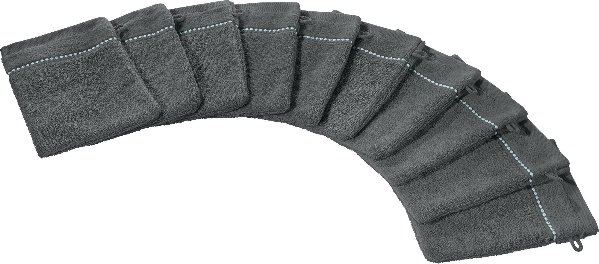 Erwin Müller Waschhandschuh Waschhandschuh "Mannheim" 10er-Pack, Frottier, Walk-Frottier Uni