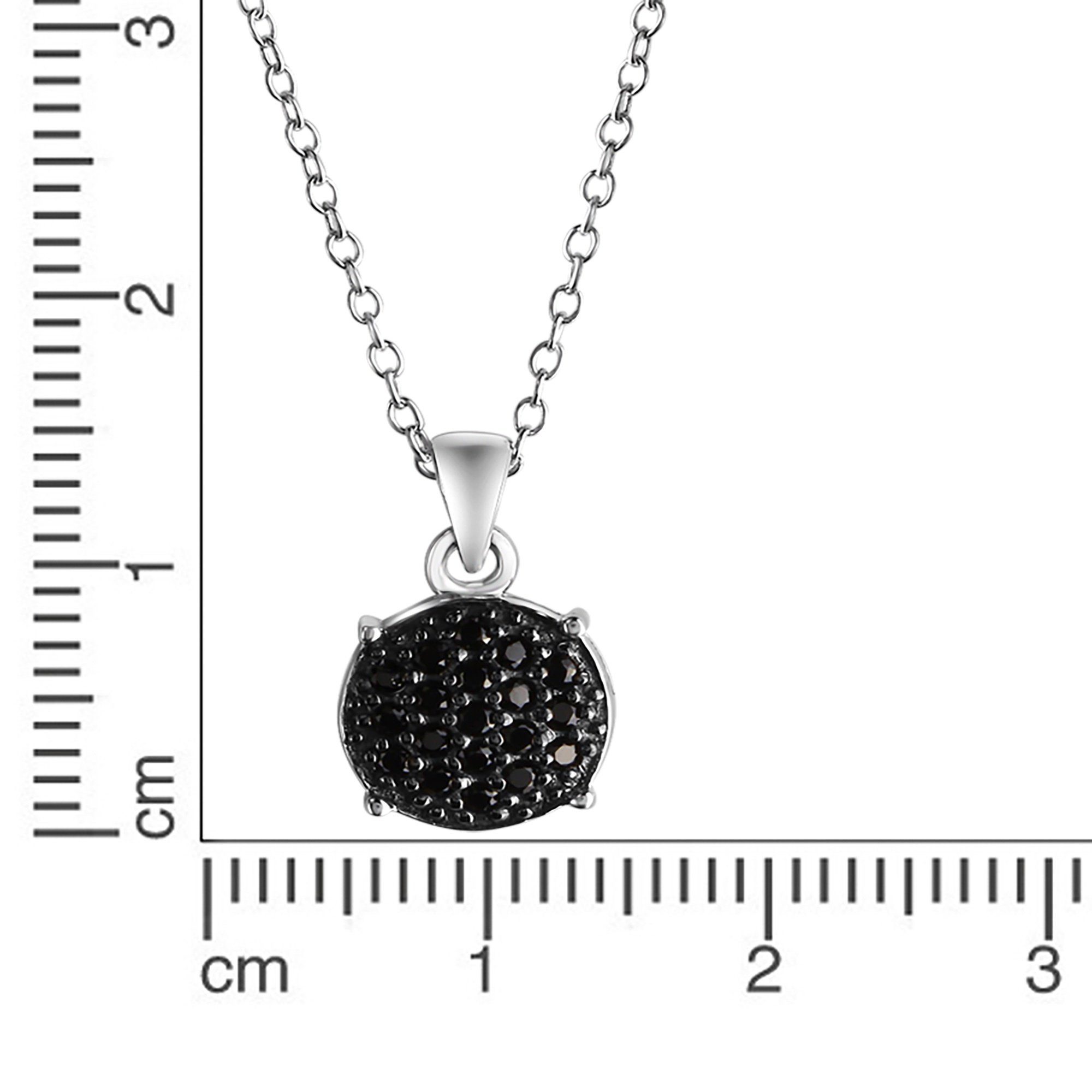 CELESTA Kette mit Anhänger Silber 925 rhodiniert 42+3cm lang mit schwarzen günstig online kaufen