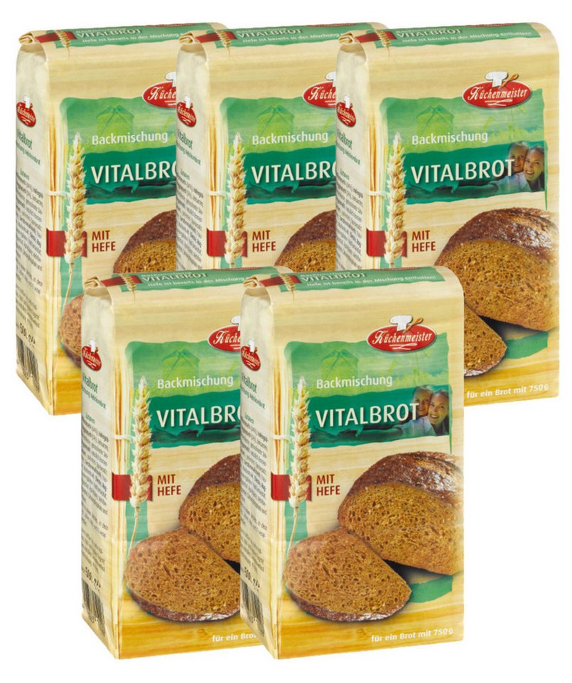 Bielmeier Backmischung Vital-Brot Küchenmeister, 1 x 2500 g, (5 x 500 g), Made in Baden-Württemberg (SET314022-5)