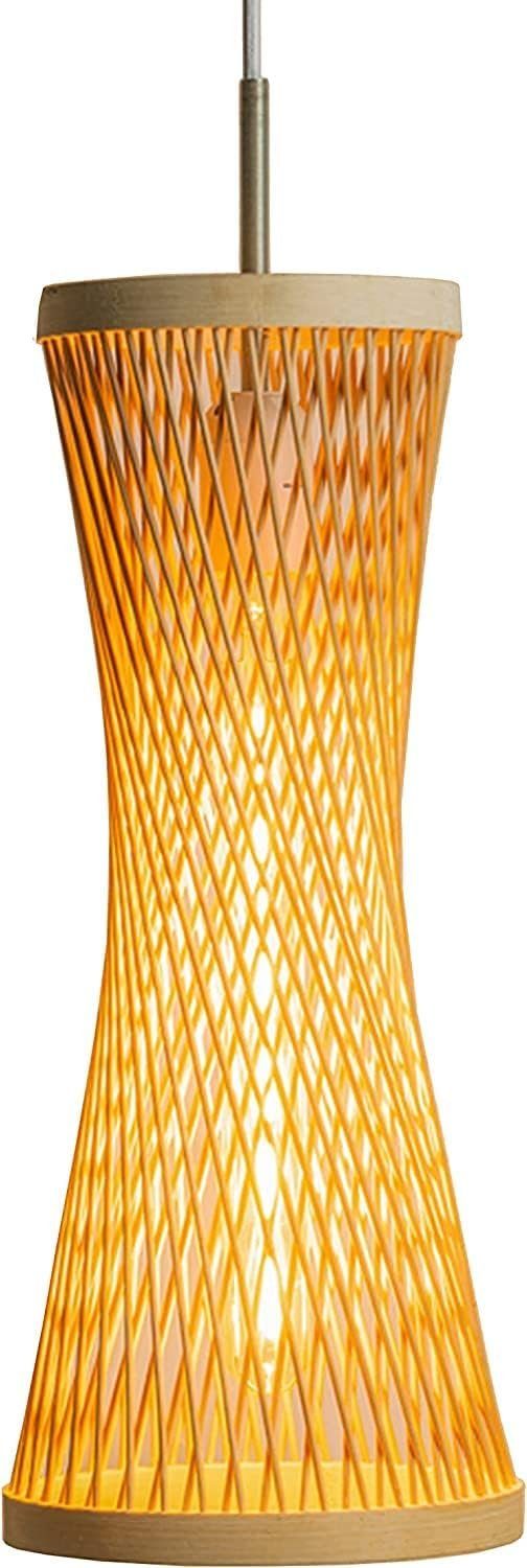 Zedelmaier Deckenleuchten Deckenleuchte,Deckenlampe,Pendelleuchte Haengelampe Lampenschirm Nature-16,5x41cm handgefertigt Stil, Schlafzimmerlampe Bambus, Laterne böhmischer