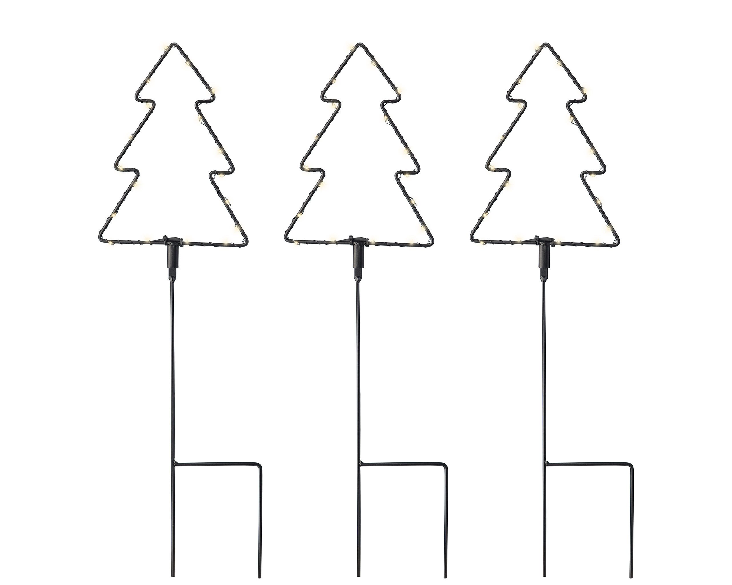 Lumineo Gartenstecker LED Gartenstecker Weihnachtsbäume Outdoor 48cm Metall günstig online kaufen