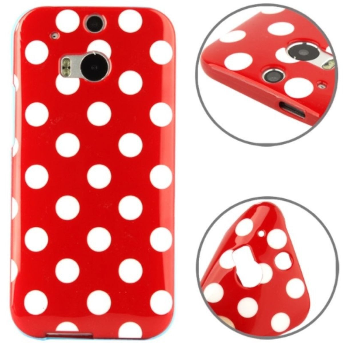König Design Handyhülle HTC One M8, HTC One M8 Handyhülle Backcover Rot