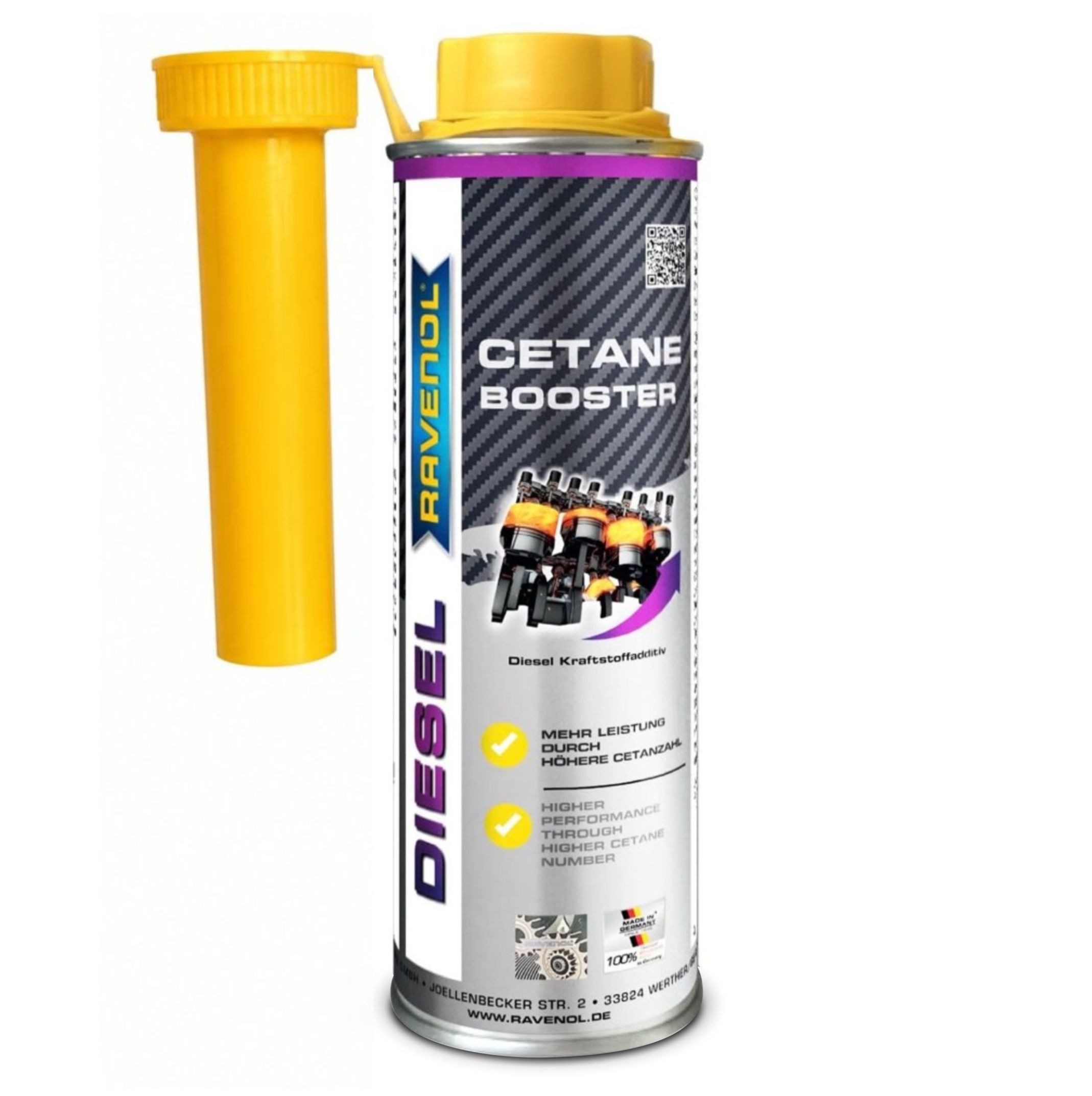 Ravenol Diesel-Additiv Diesel Cetane Booster 300 ml Diesel Additiv Cetanzahlverbesserer, 0,3 l, Cetane Booster 300 ml – für Kaltstart, HVO & Diesel