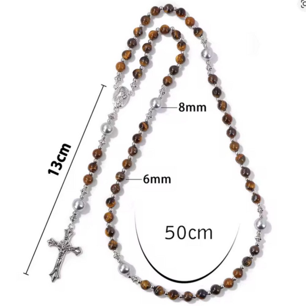 Ware aus aller Welt Kette ohne Anhänger Rosenkranz Gebetskette Tigerauge-Pe günstig online kaufen