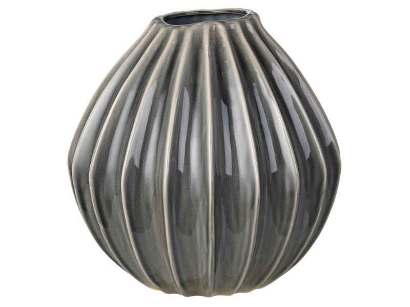 Broste Copenhagen Dekovase WIDE Vase L Keramik Smoked Pearl 30 cm (Vase)
