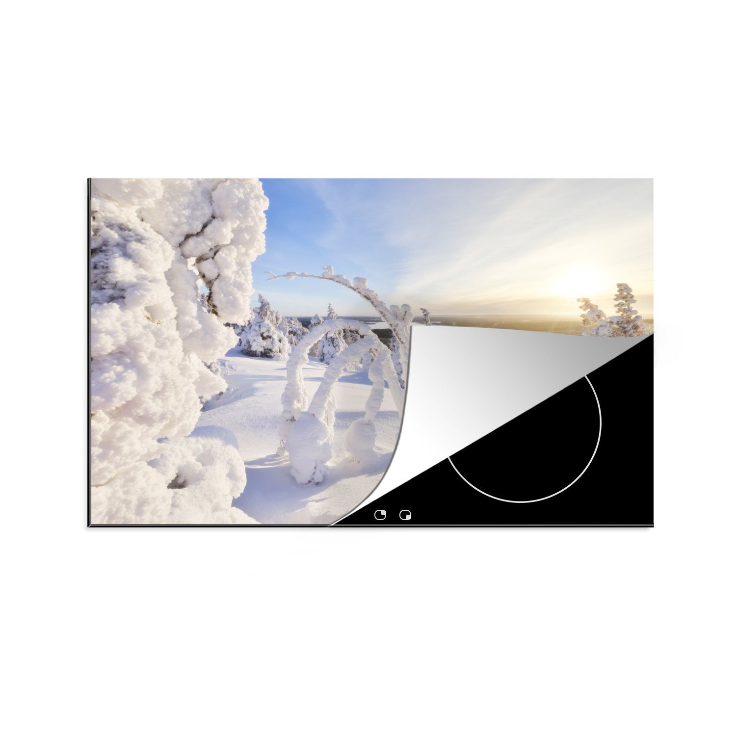 ist, in Lappland, 81x52 Induktionskochfeld für das bedeckt (1 cm, Ceranfeldabdeckung mit Schnee küche, MuchoWow Ein tlg), Gebiet vollständig die Herdblende-/Abdeckplatte Schutz Vinyl,