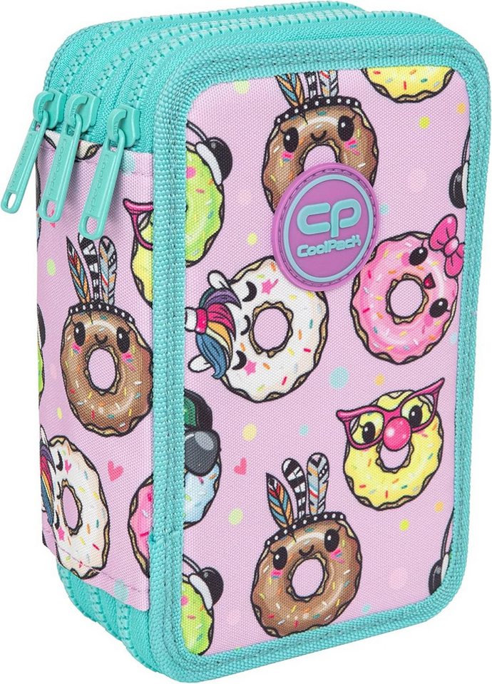 Thumbnail - GOLDKIDS Federmäppchen Federtasche 3-fache Federmappe Happy Donuts, (46-teilig gefüllte Schüleretui Stifte und, 1-tlg., ...