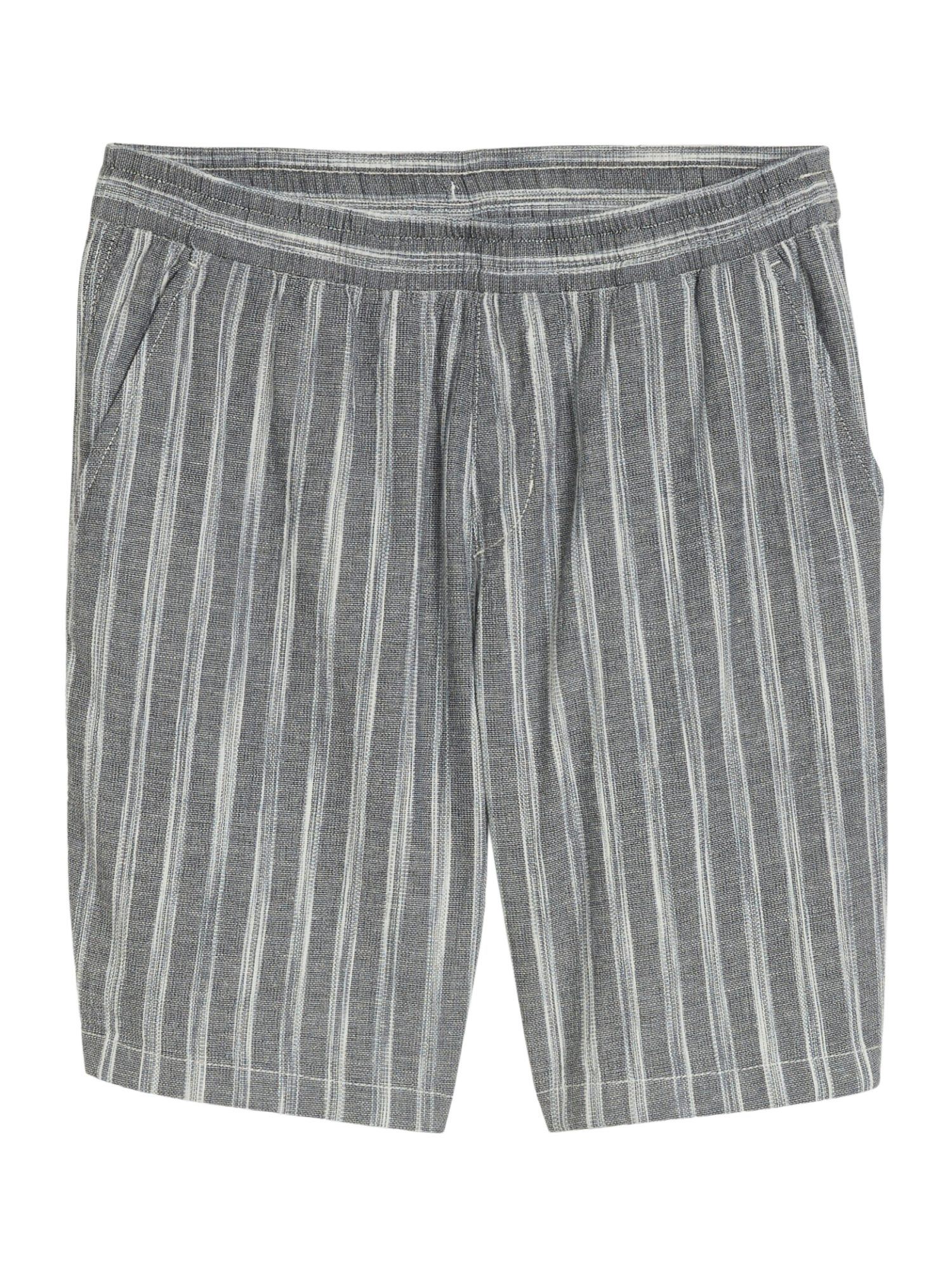 TOM TAILOR Denim Bermudas N grau,Casual,Leinen,Gestreift,Relaxed Fit,Mittel