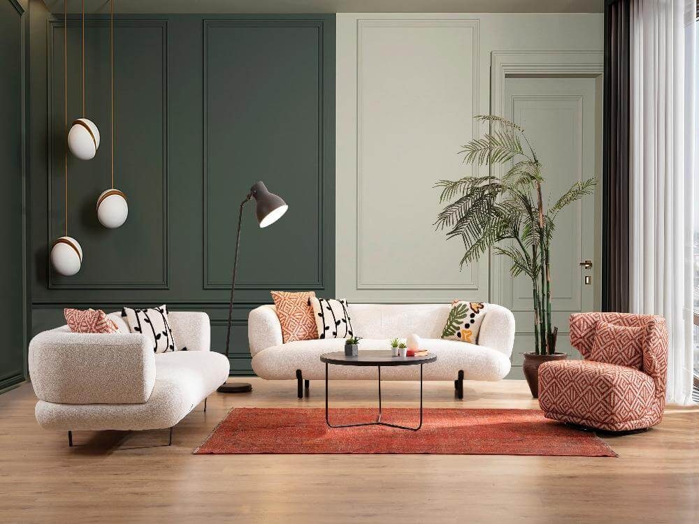Nobelaa Sofa Sitzgruppe/Sofa Set - Wohnzimmergarnitur "Rose" 3+3+1