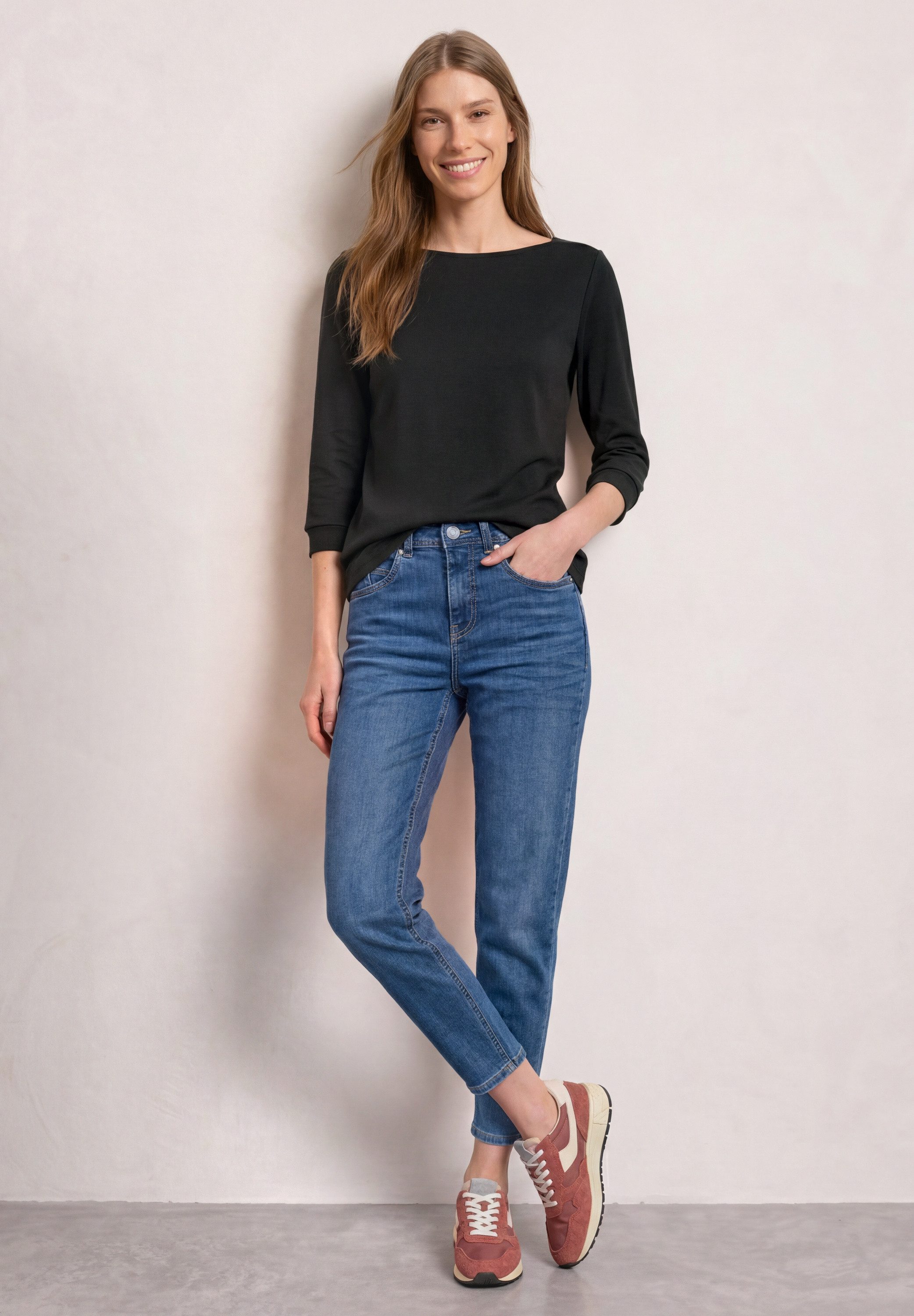 STREET ONE Langarmshirt mit U-Boot-Ausschnitt