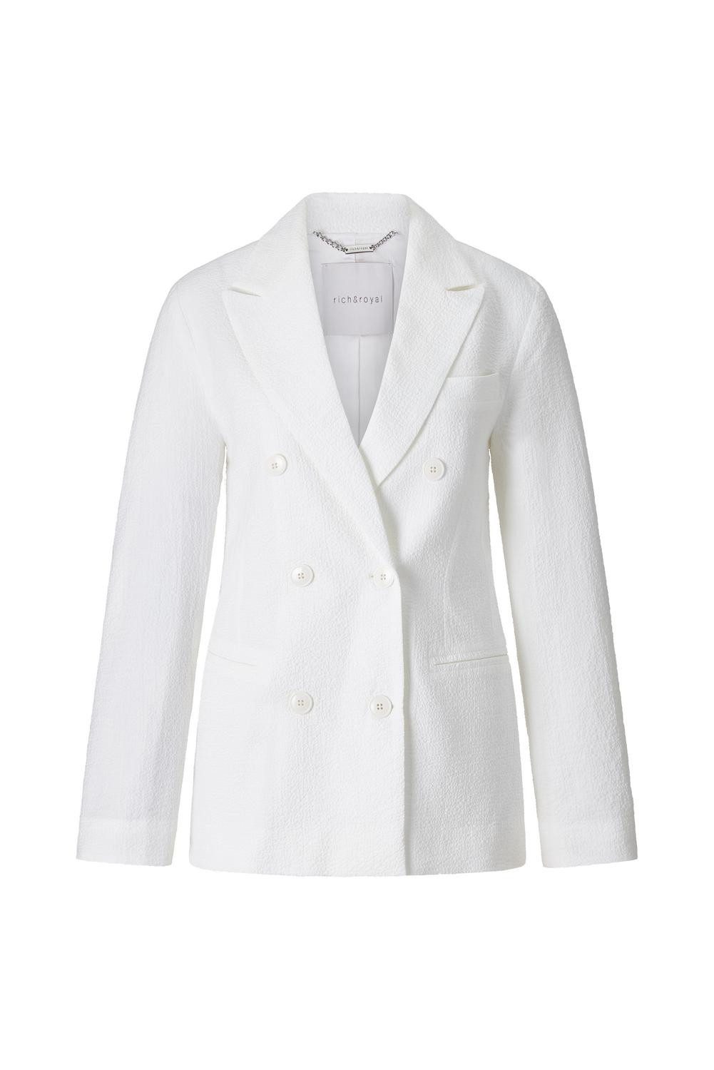 Rich & Royal Jackenblazer seersucker double breasted blazer o, white