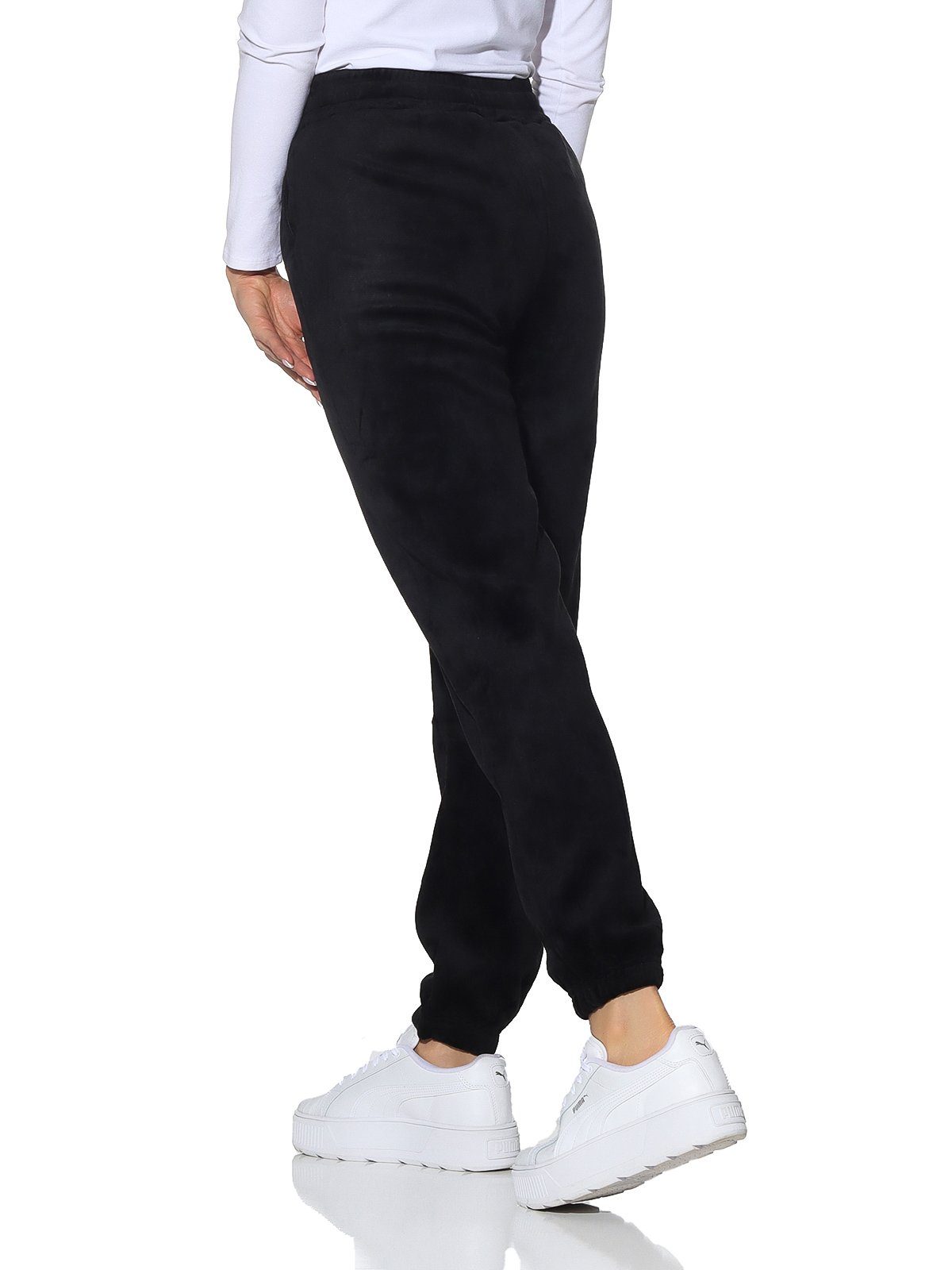 Aurela Damenmode Jogginghose Thermo- Freizeithose chillige Samt Hose Polarfleece Indoor & Outdoor elastischer Komfortbund, warm gefüttert