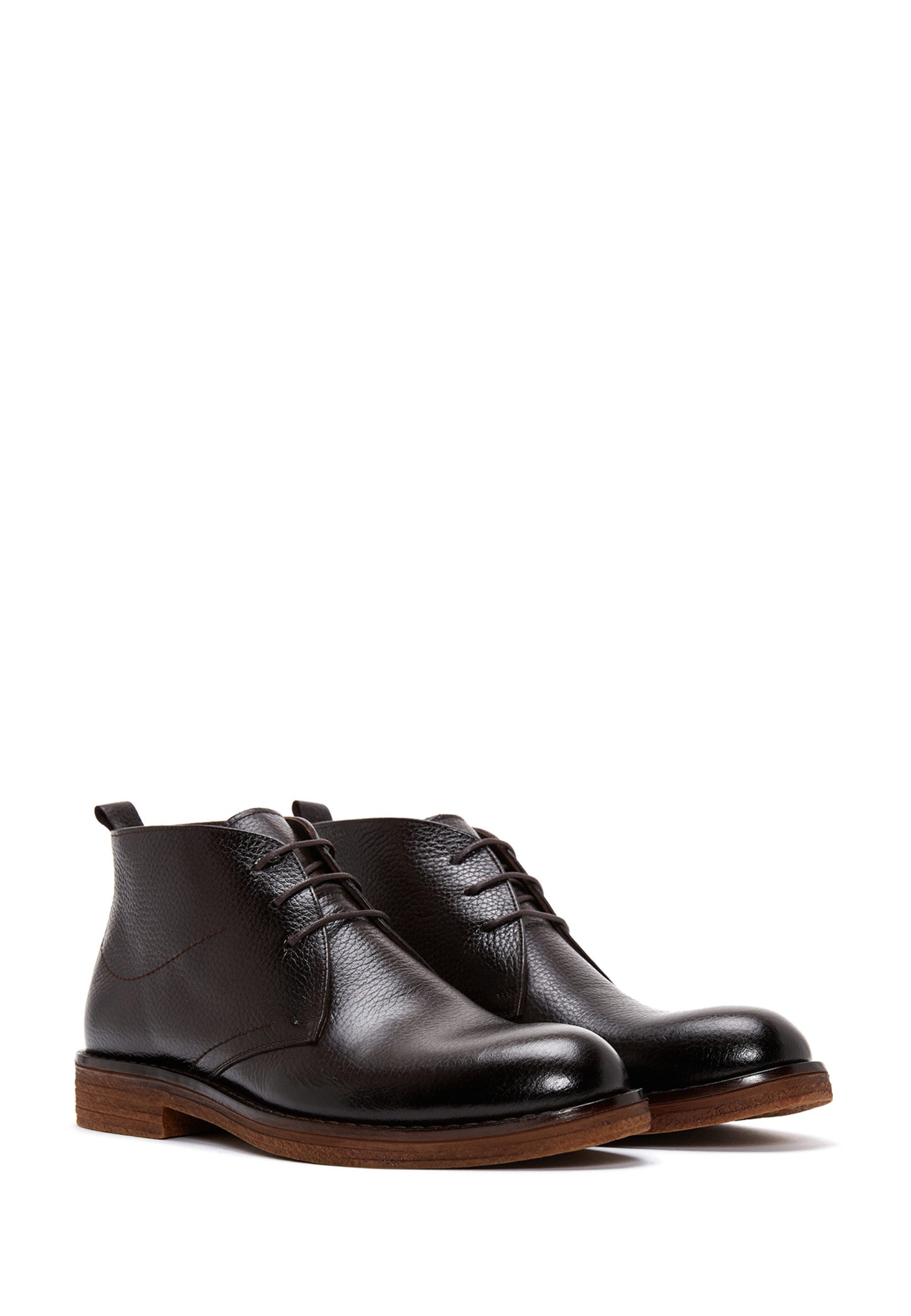 Derimod Stiefeletten aus Leder Ankleboots Schnürsenkel, Lederfutter, Gummisohle
