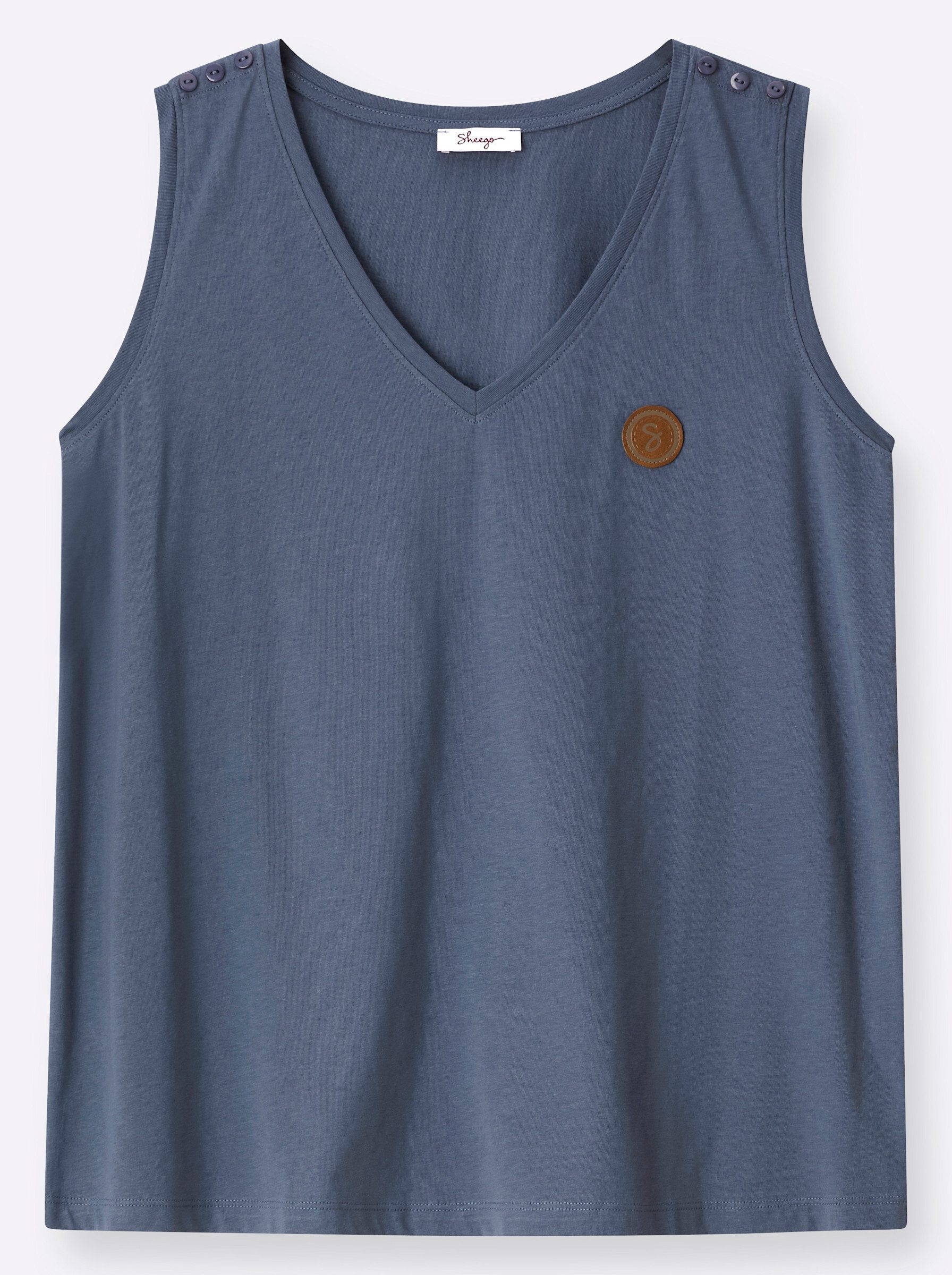 Sheego Shirttop Top Ärmellos