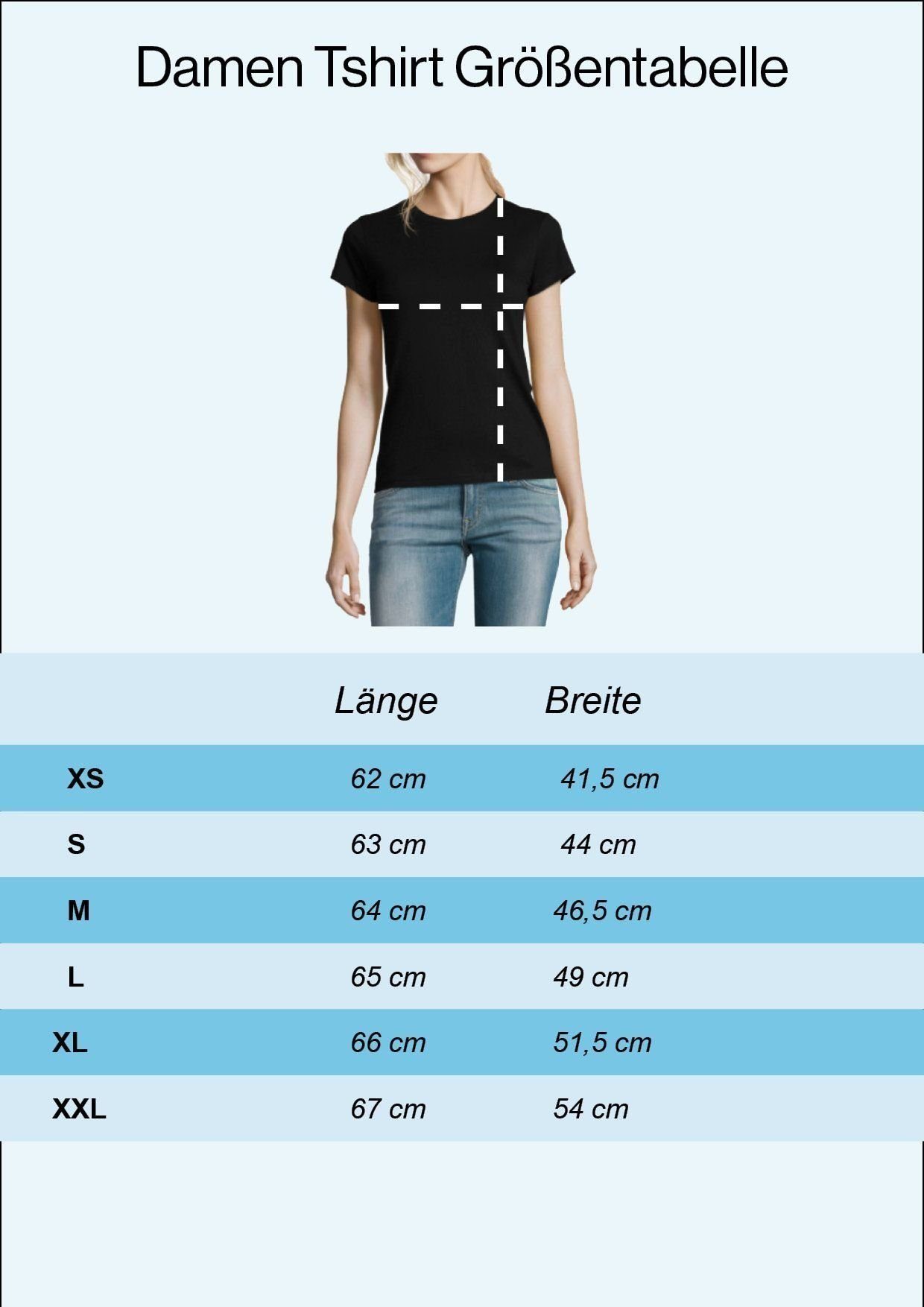 Damen mit T-Shirt Schwarz Frontprint Designz Youth Glückspils T-Shirt trendigem