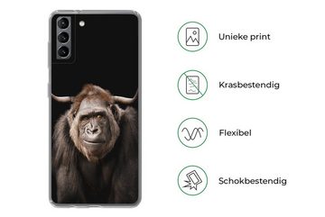 MuchoWow Handyhülle Affe - Schottischer Highlander - Schwarz, Phone Case, Handyhülle Samsung Galaxy S21 Plus, Silikon, Schutzhülle