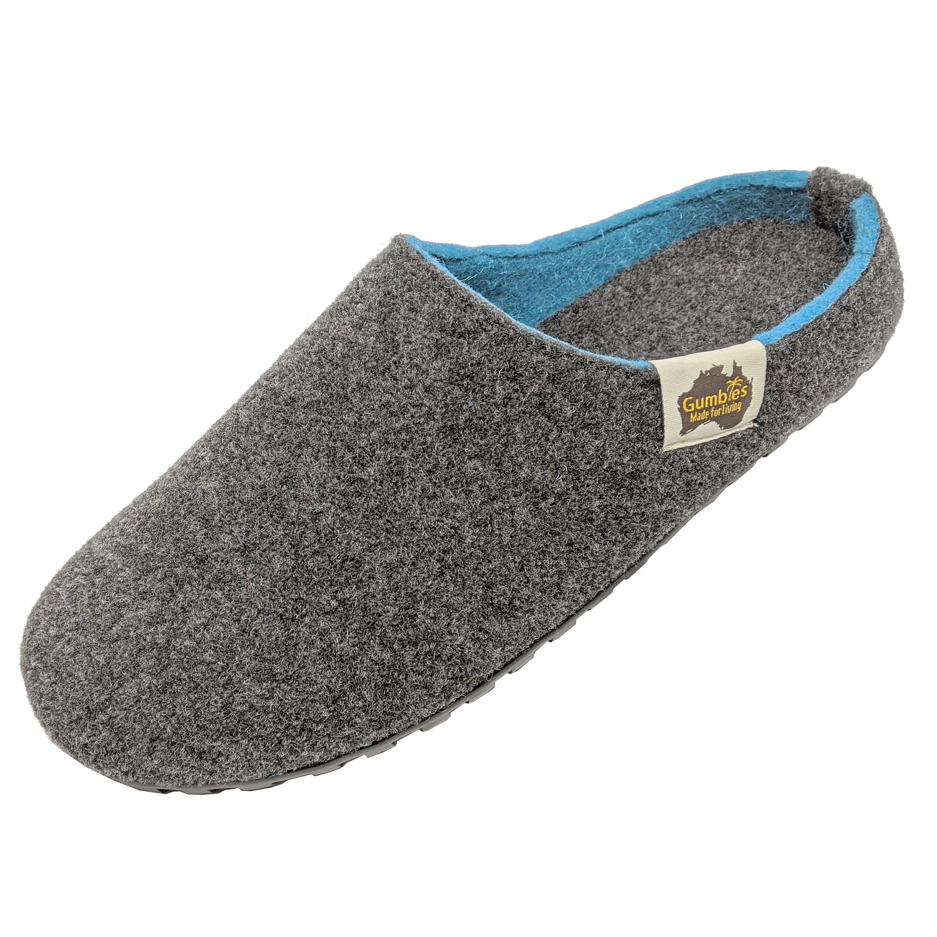 recycelten Gumbies in Materialien »in Outback aus Charcoal Hausschuh Slipper farbenfrohen charcoal-turquoise Designs« Turquoise