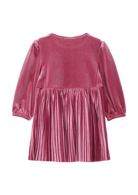 s.Oliver Jerseykleid Samtkleid mit Plisseéfalten Volants, Raffung