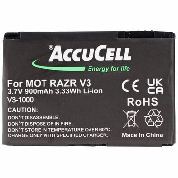 AccuCell AccuCell Akku passend für Motorola V3 Razr, PEBL SNN5696, BA700, 900m Akku 800 mAh (3,7 V)
