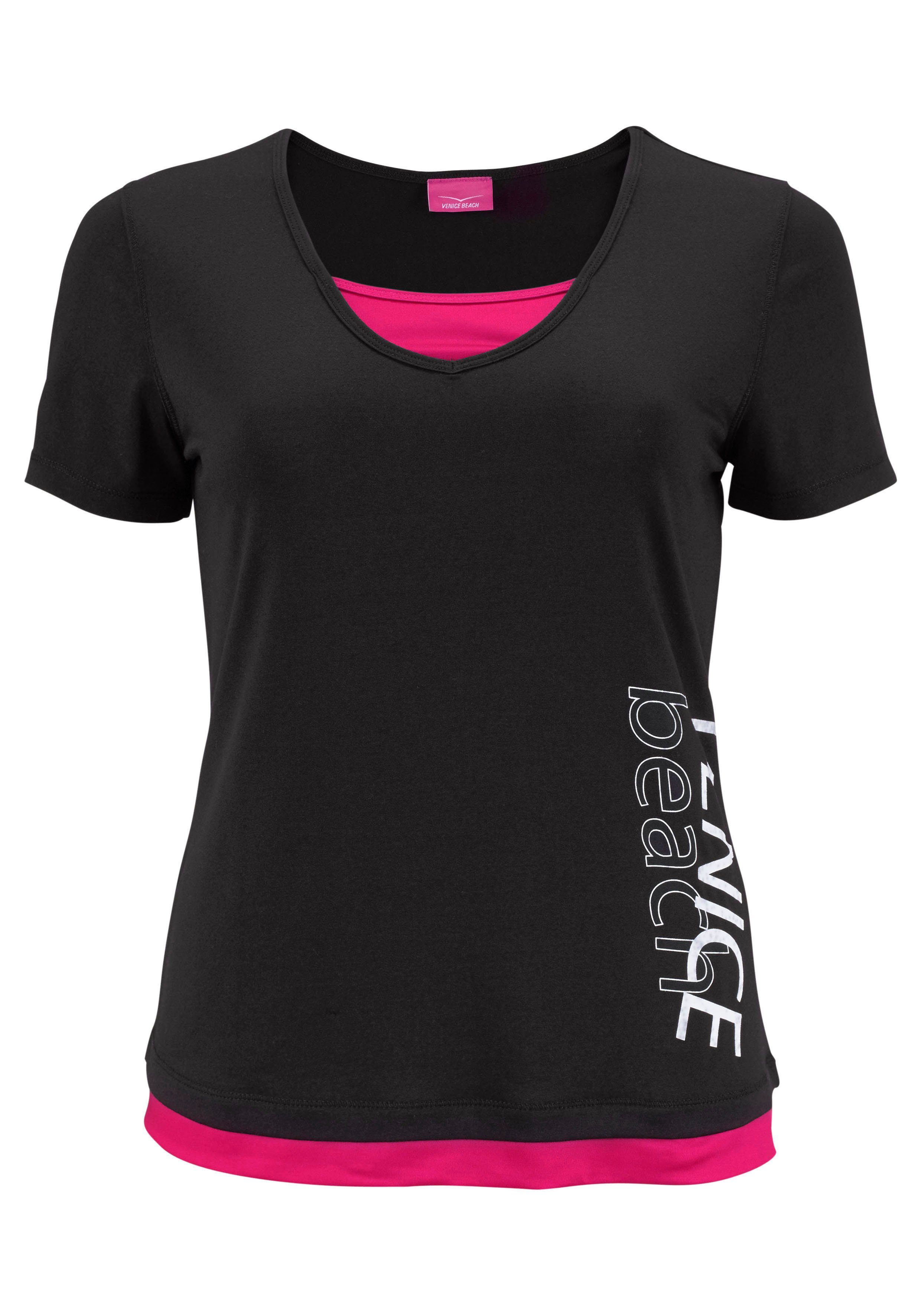 Venice Beach Funktionsshirt figurbetonende Passform, V-Ausschnitt, schnelltrocknend