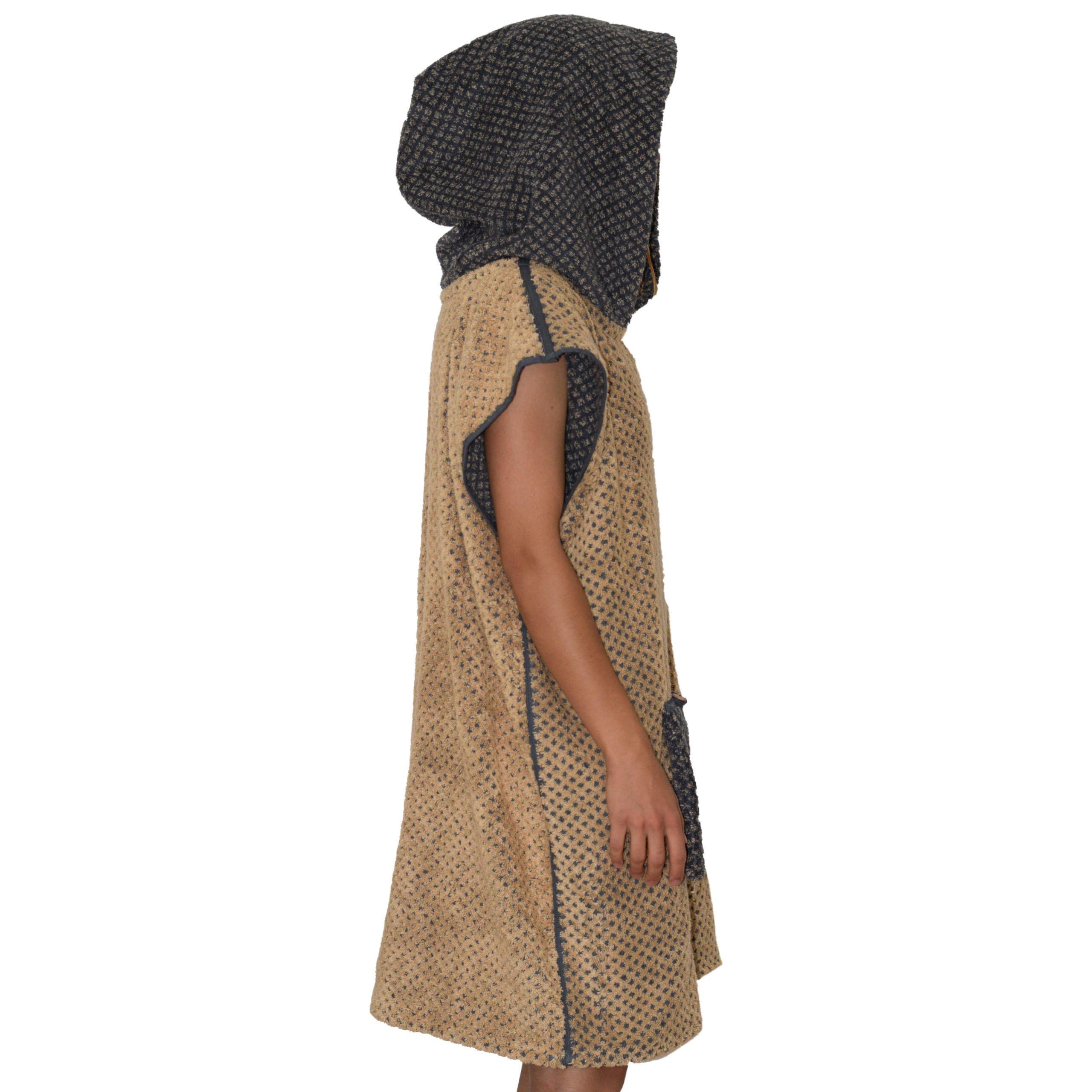 Lou-i Badeponcho Surfponcho Frottee Erwachsene Made in Germany Badeumhang, Kapuze, mit Kapuze und Tasche