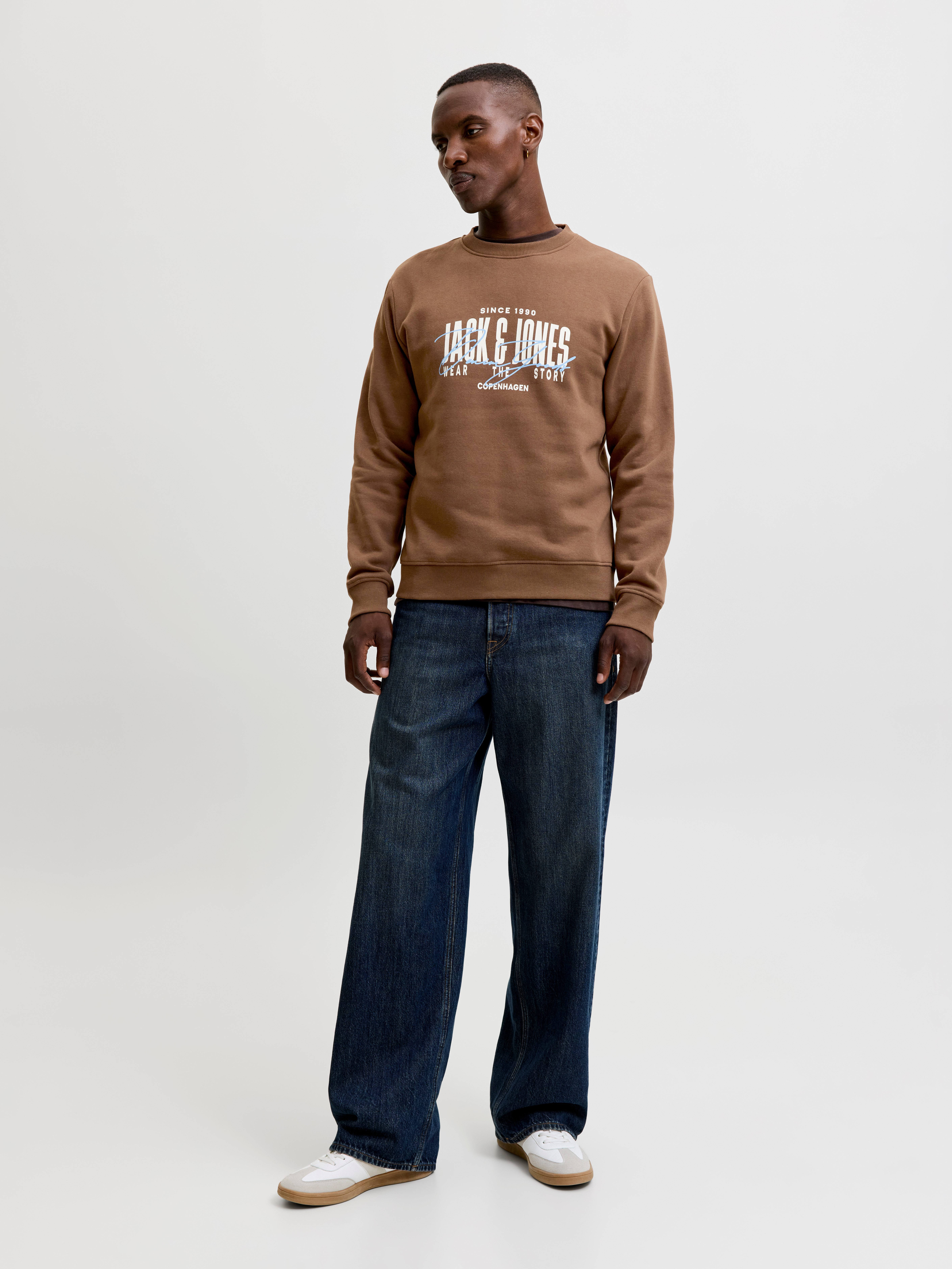 Jack & Jones Sweatshirt JJAERO SWEAT CREW NECK Materialmix, regular fit – Bild 4 von 5
