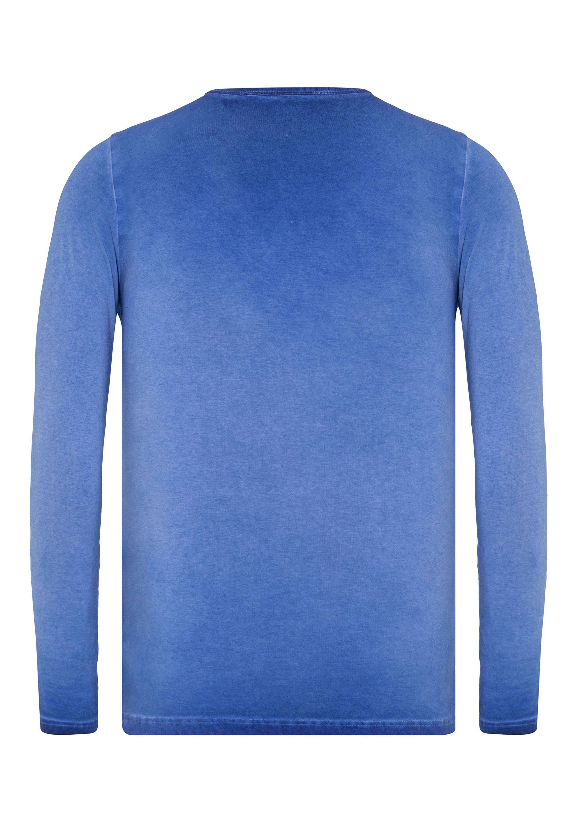 Cipo & Baxx Langarmshirt mit blau stylischen Prints