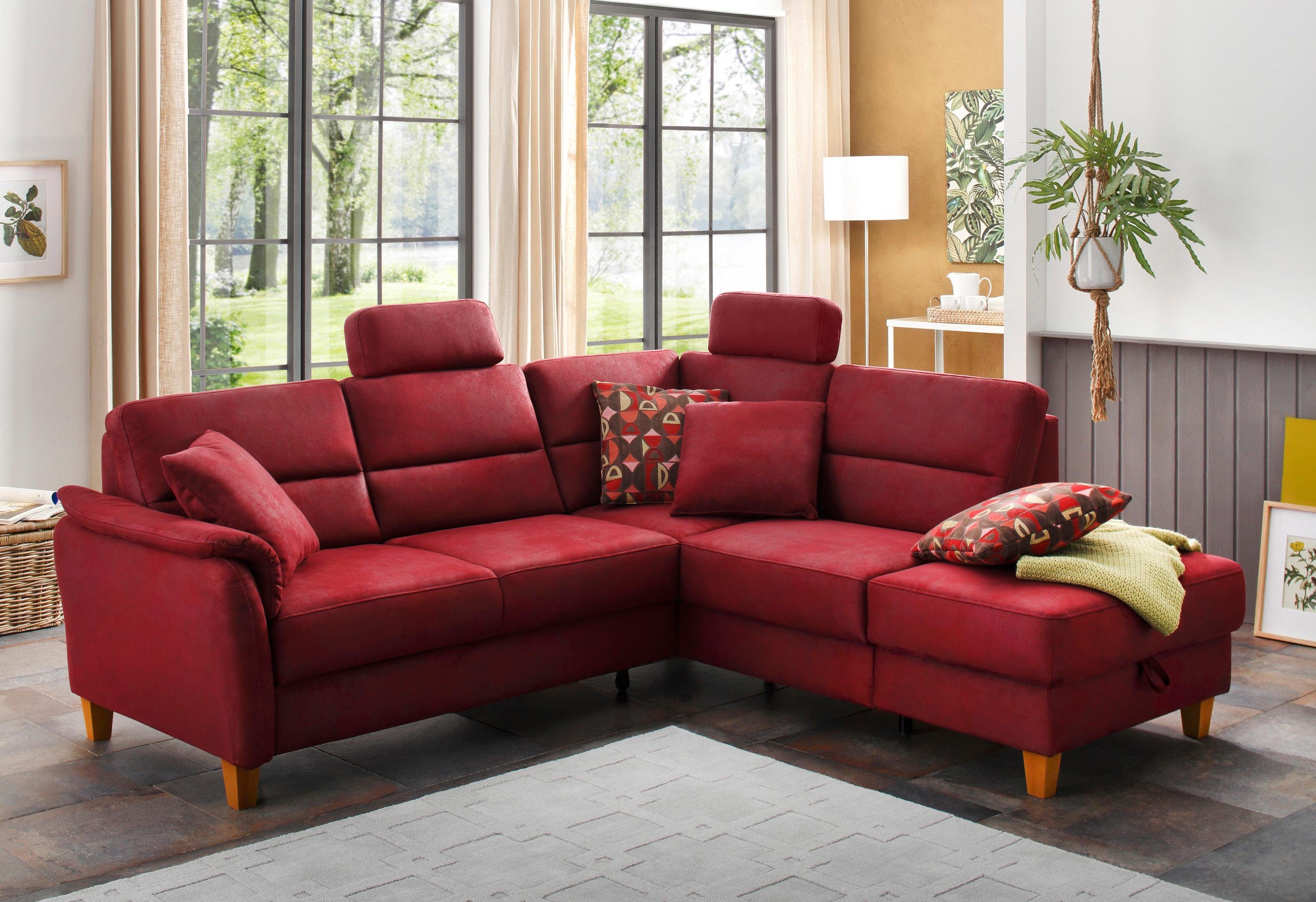 Home affaire Ecksofa Palmera L-Form, Federkern, günstig online kaufen