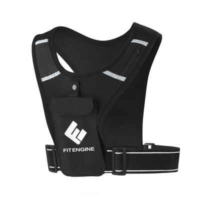 FitEngine Gewichtsweste Trainingsweste Laufweste mit Handytasche Schwarz